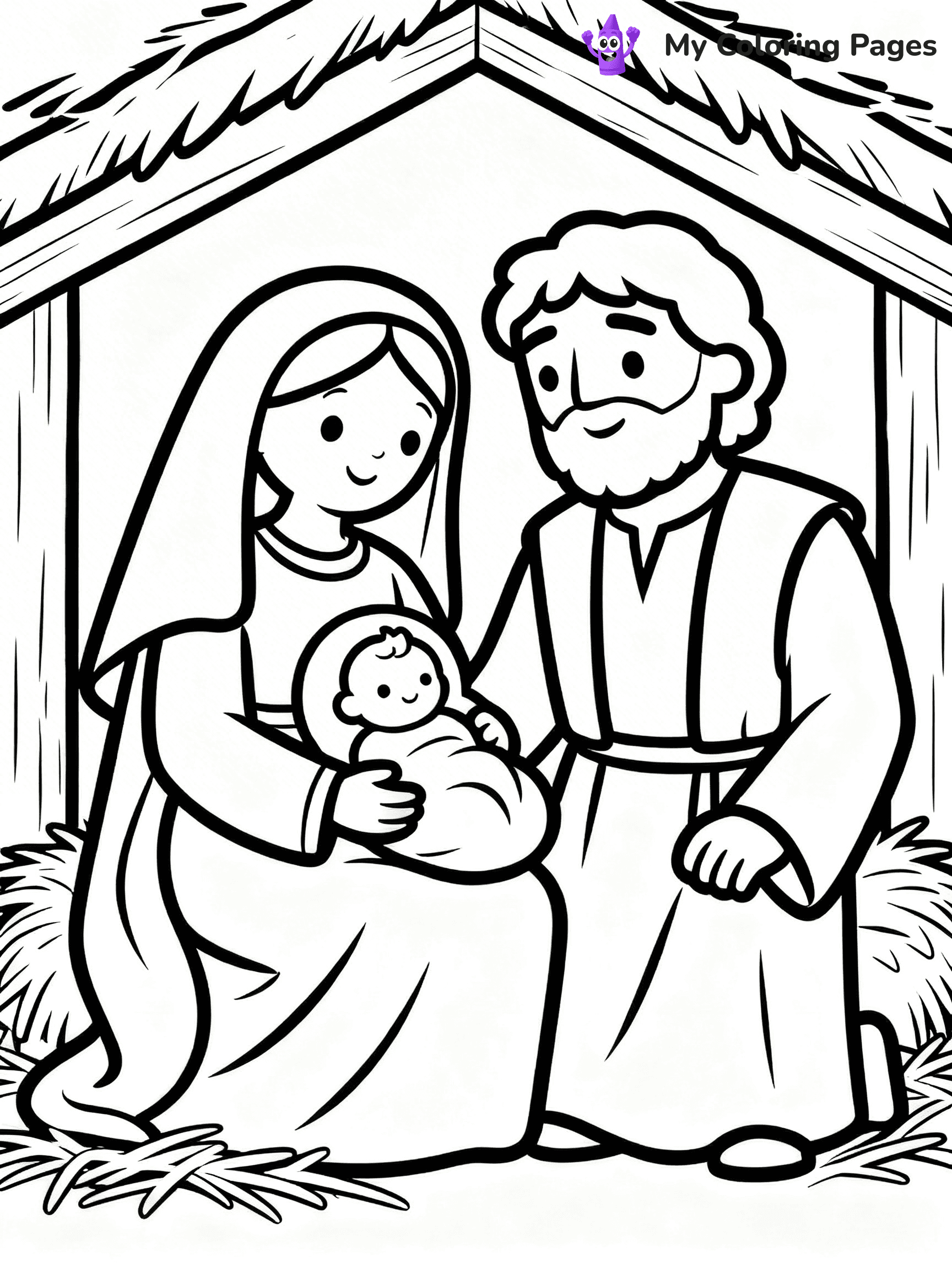Easy Religious Christmas Coloring Pages - 40