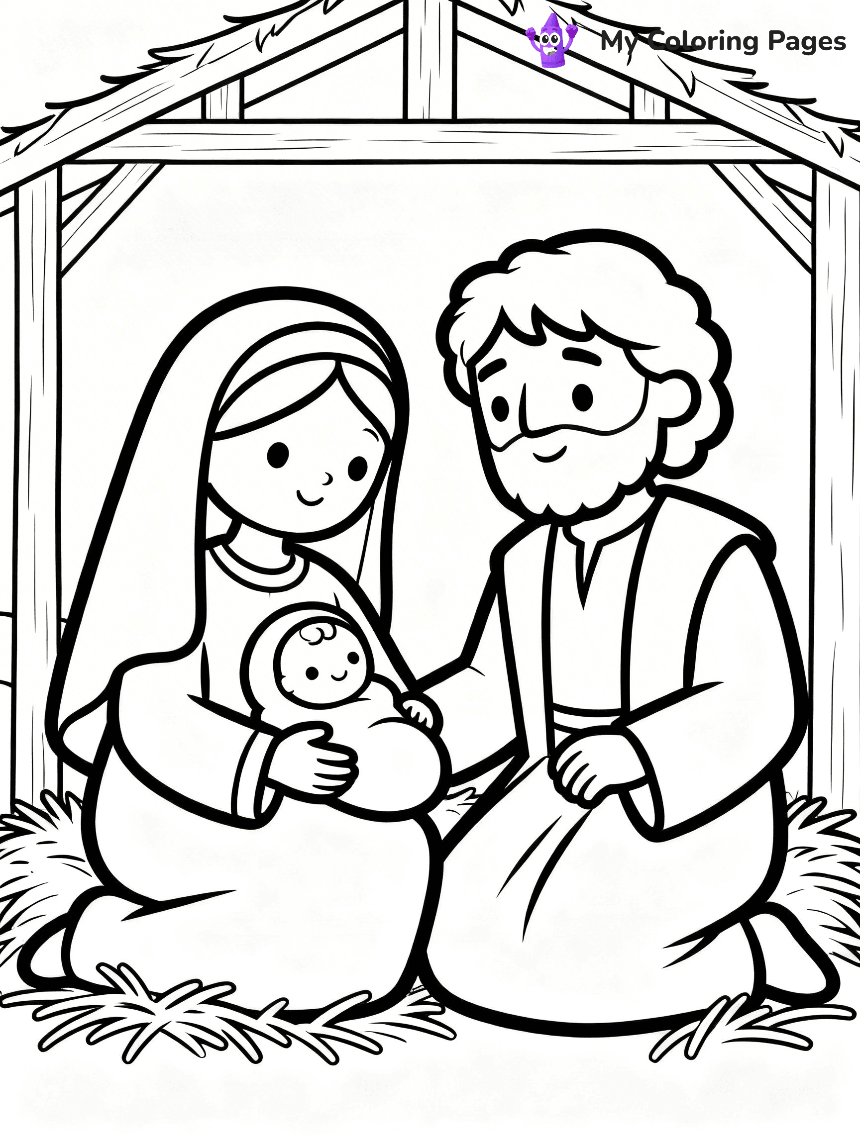 Easy Religious Christmas Coloring Pages - 38