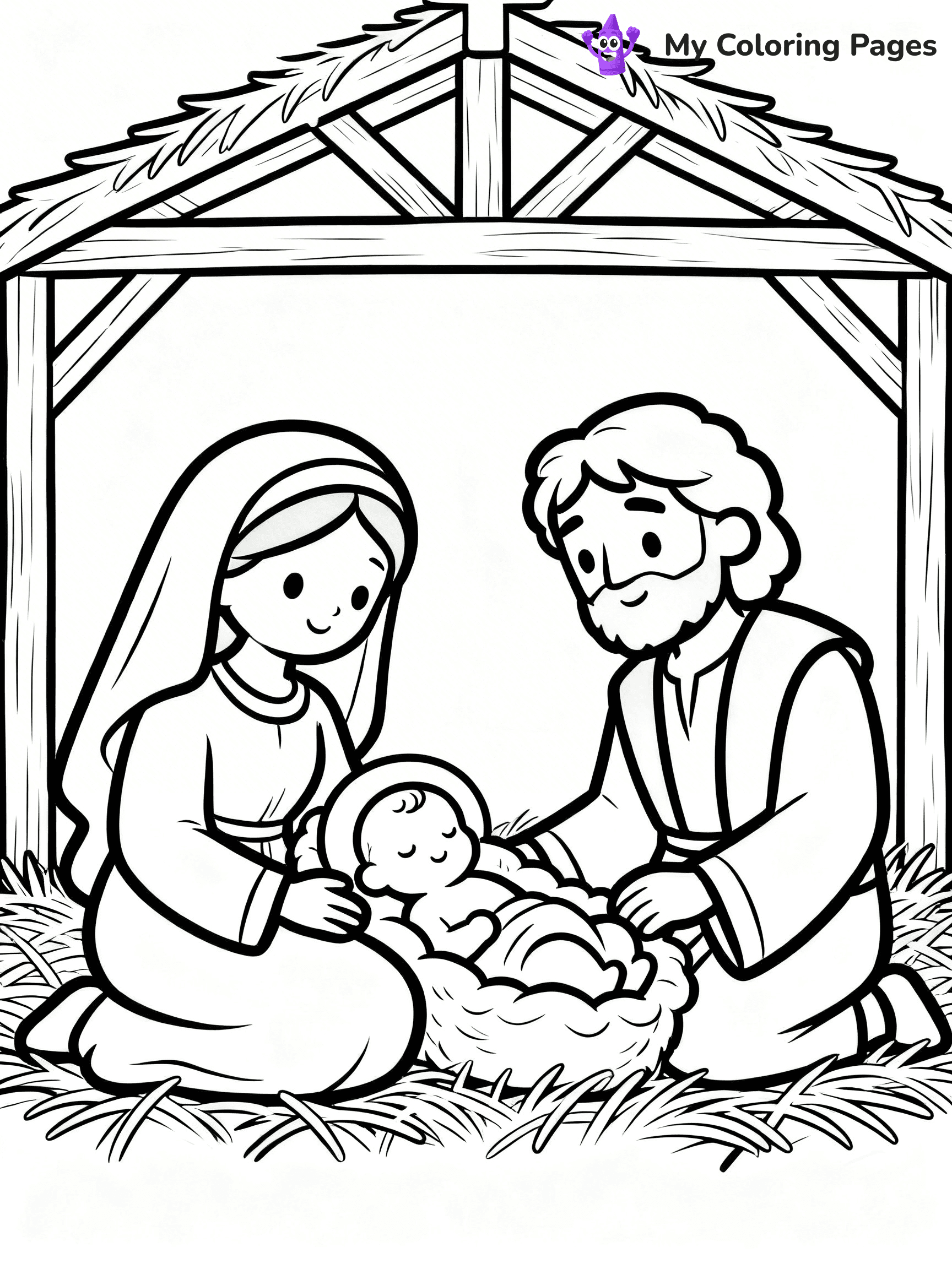Easy Religious Christmas Coloring Pages - 36