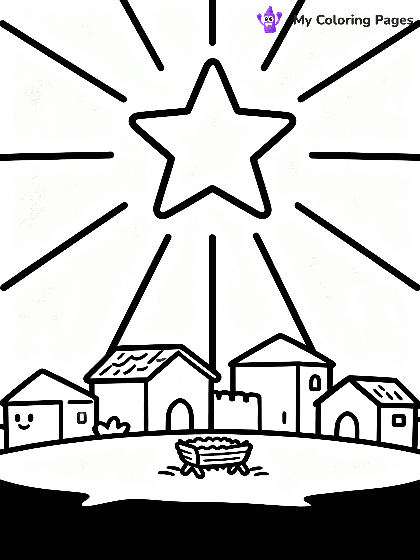 Easy Religious Christmas Coloring Pages - 26