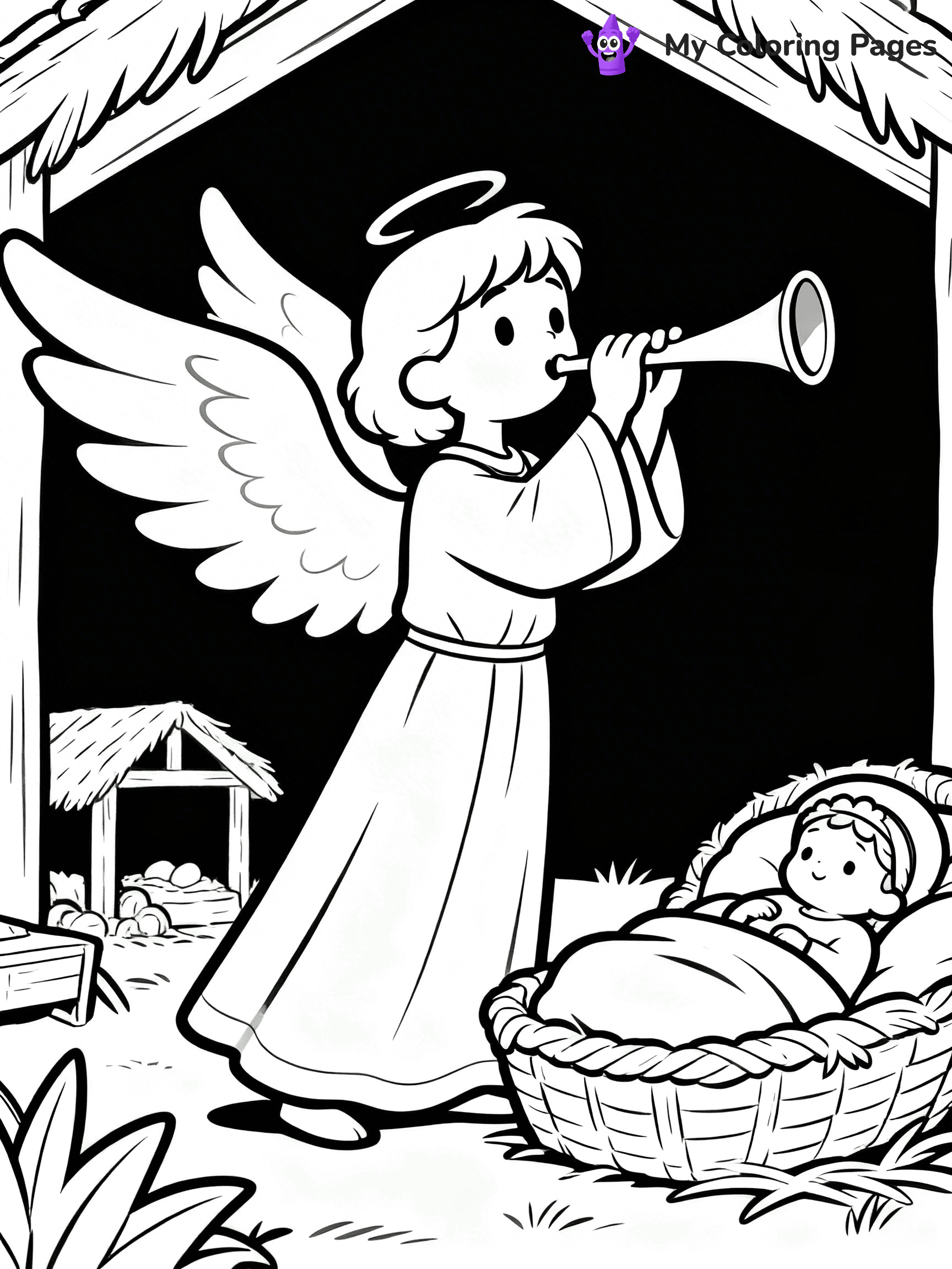Easy Religious Christmas Coloring Pages - 25