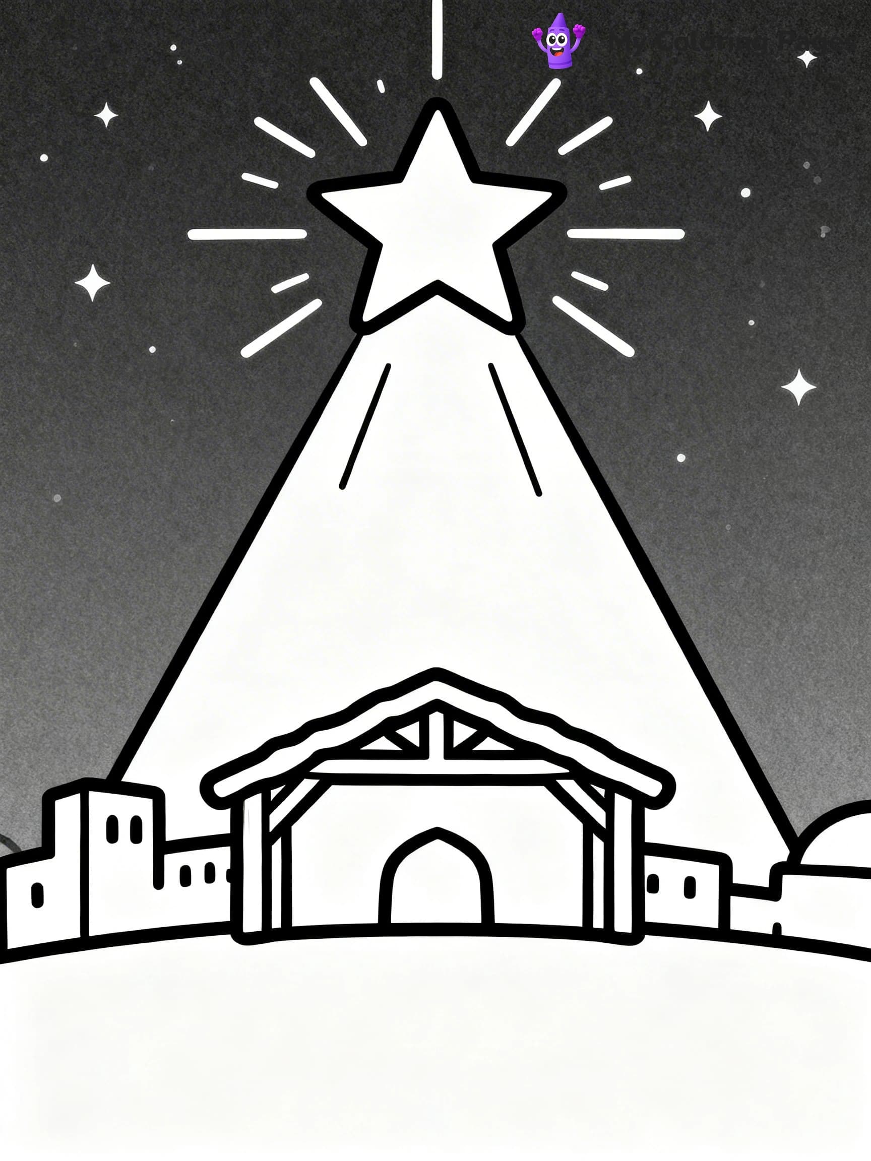 Easy Religious Christmas Coloring Pages - 24