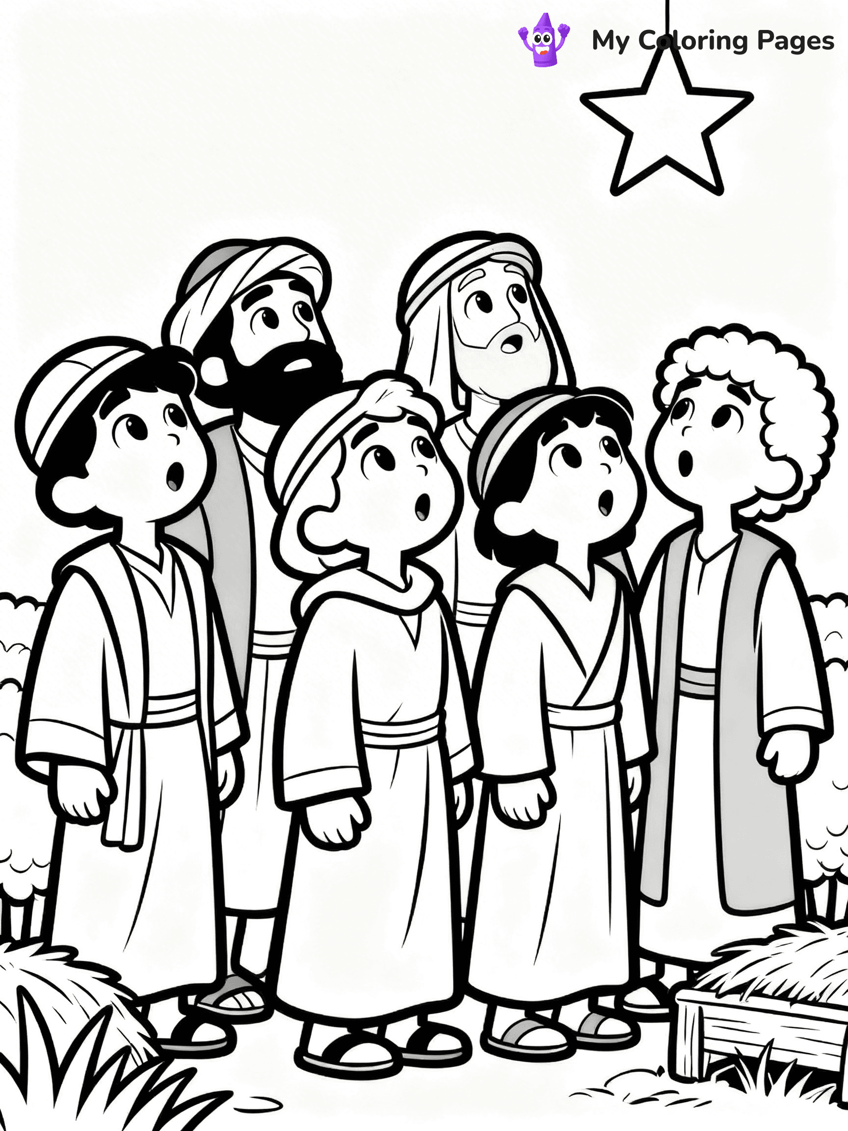 Easy Religious Christmas Coloring Pages - 21