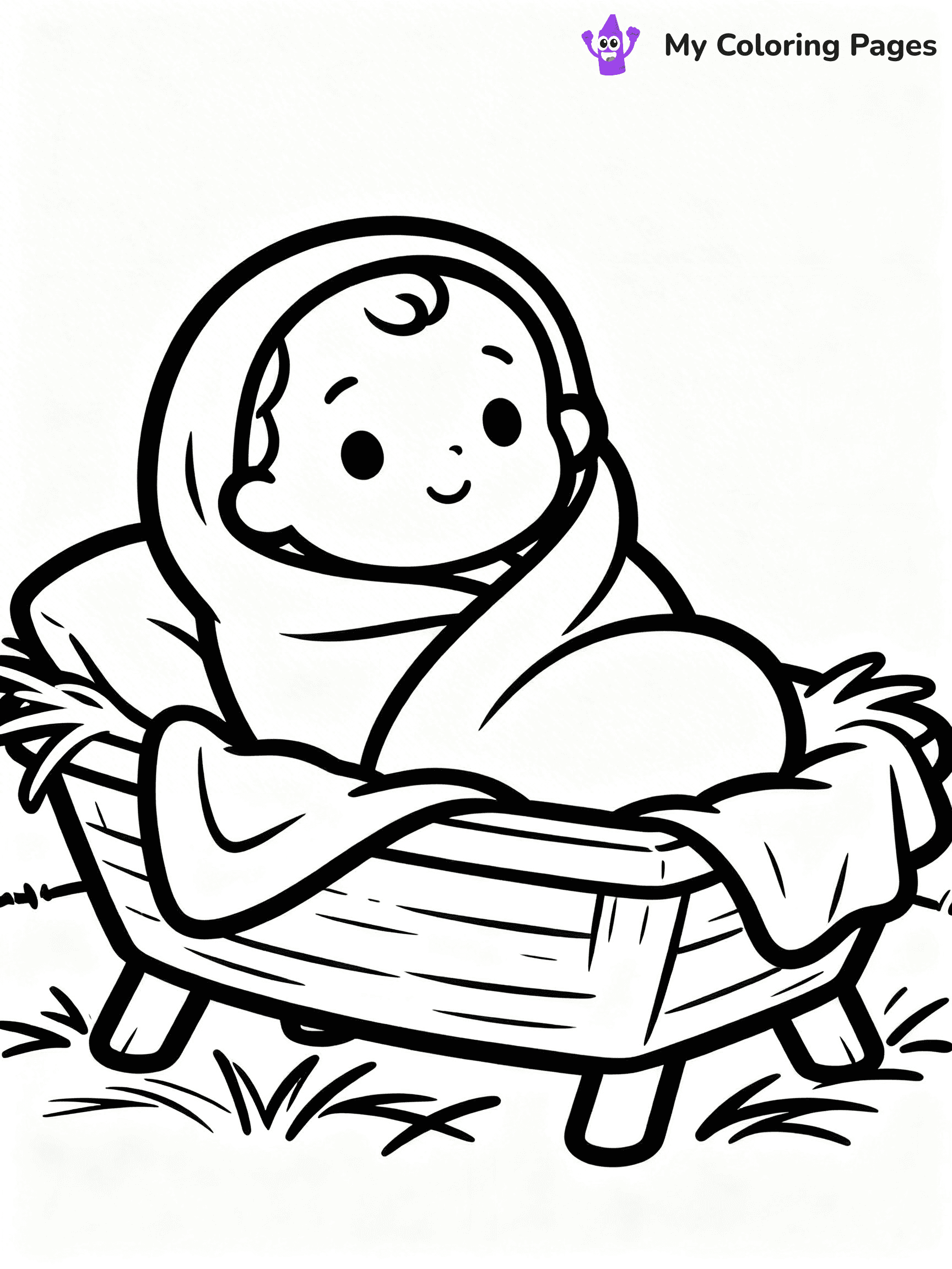 Easy Religious Christmas Coloring Pages - 19