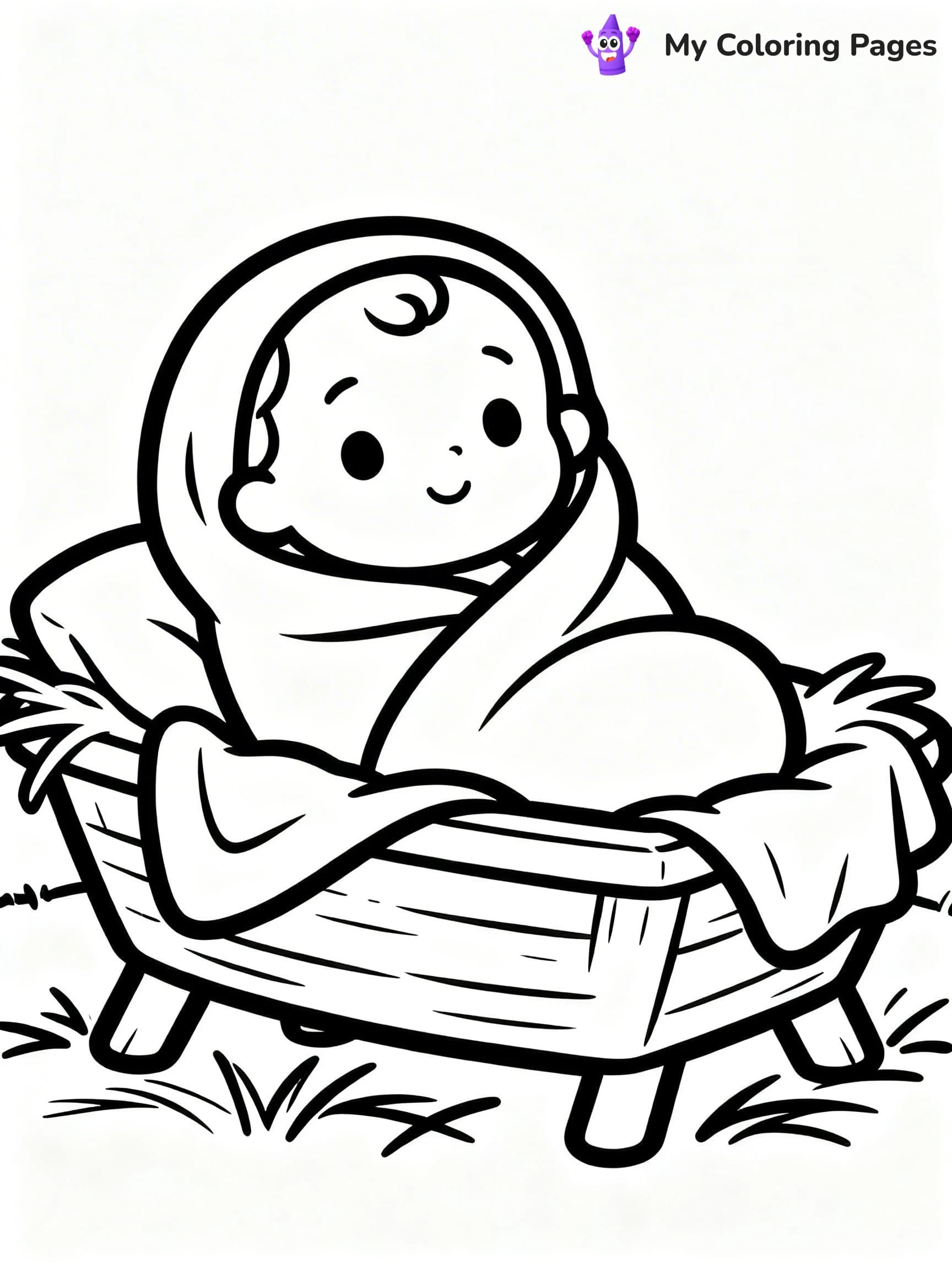 Easy Religious Christmas Coloring Pages - 19