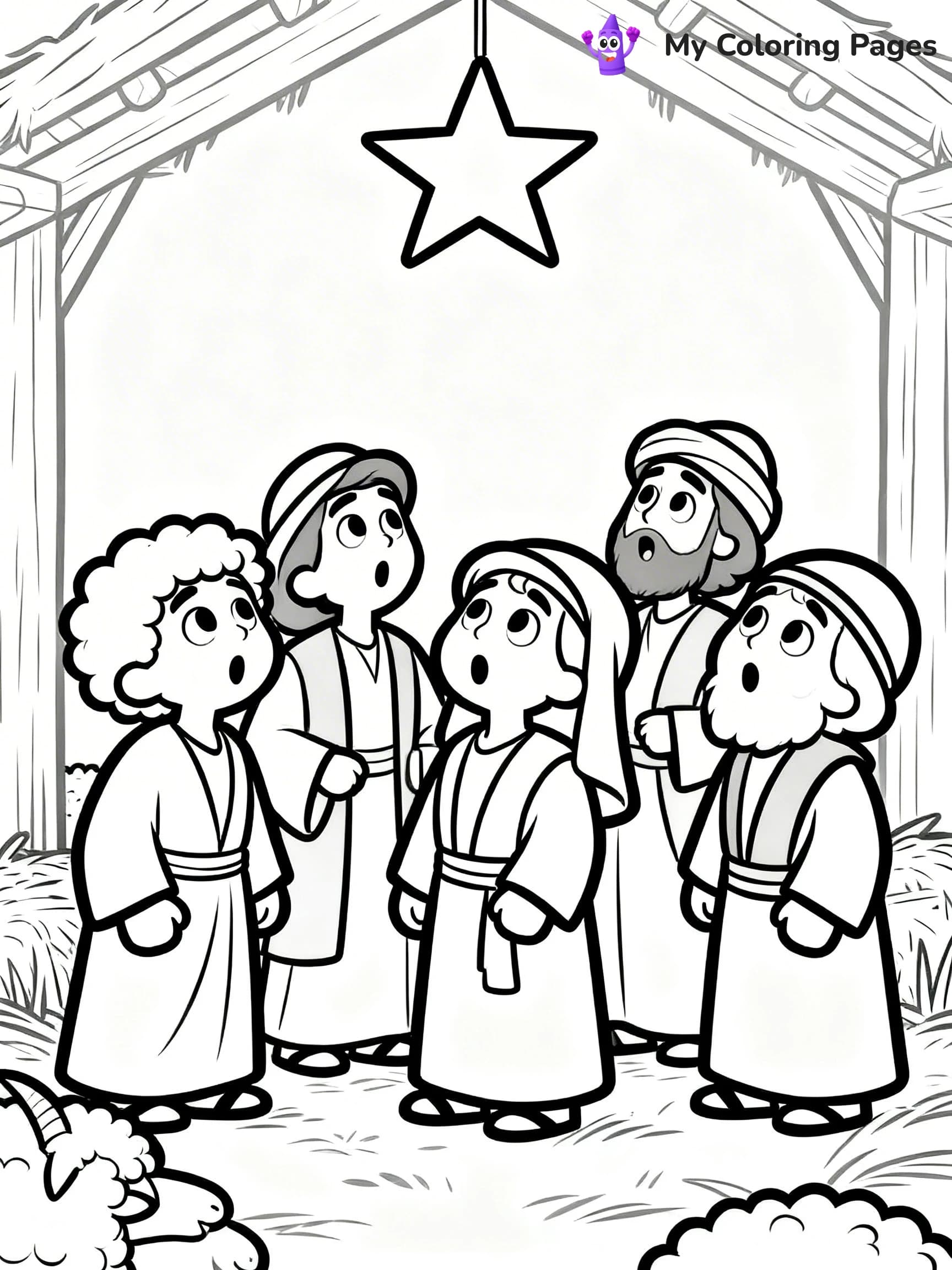 Easy Religious Christmas Coloring Pages - 18