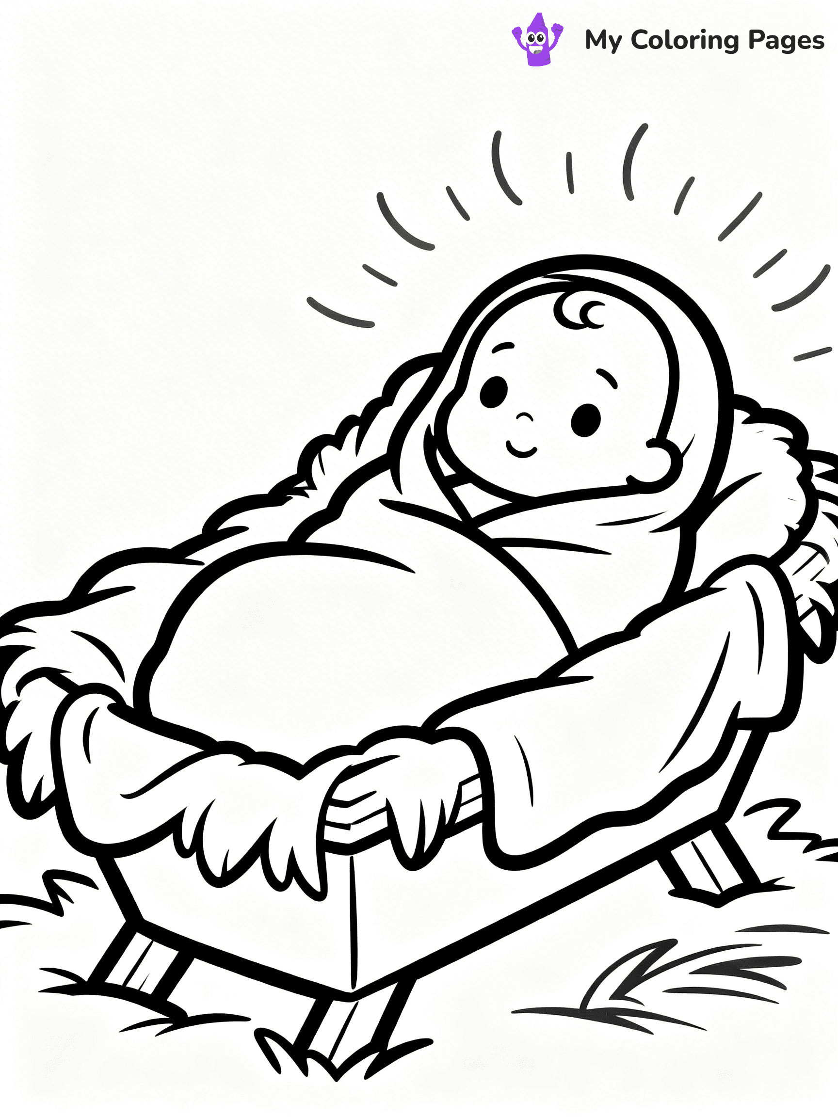 Easy Religious Christmas Coloring Pages - 17