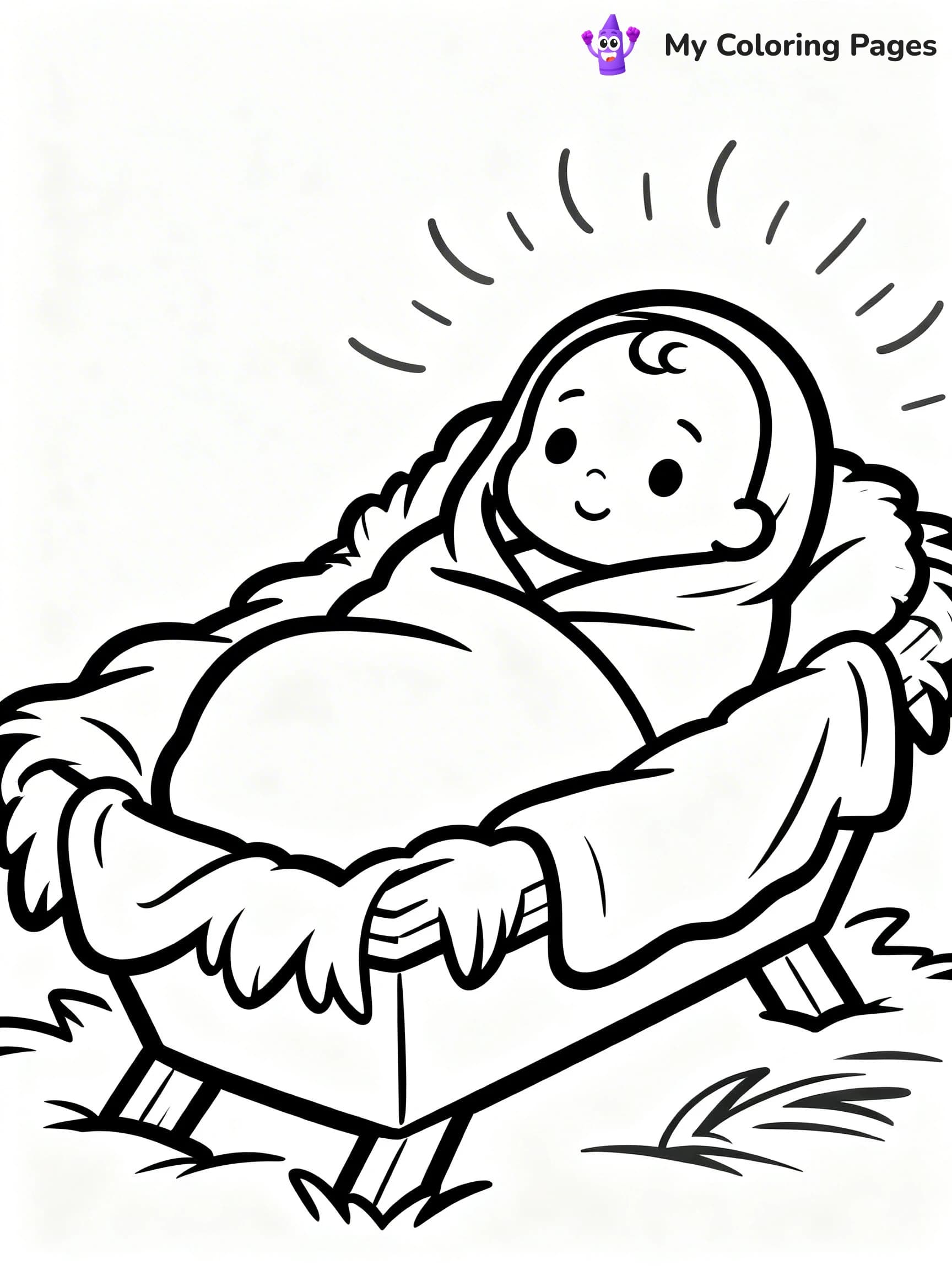 Easy Religious Christmas Coloring Pages - 17