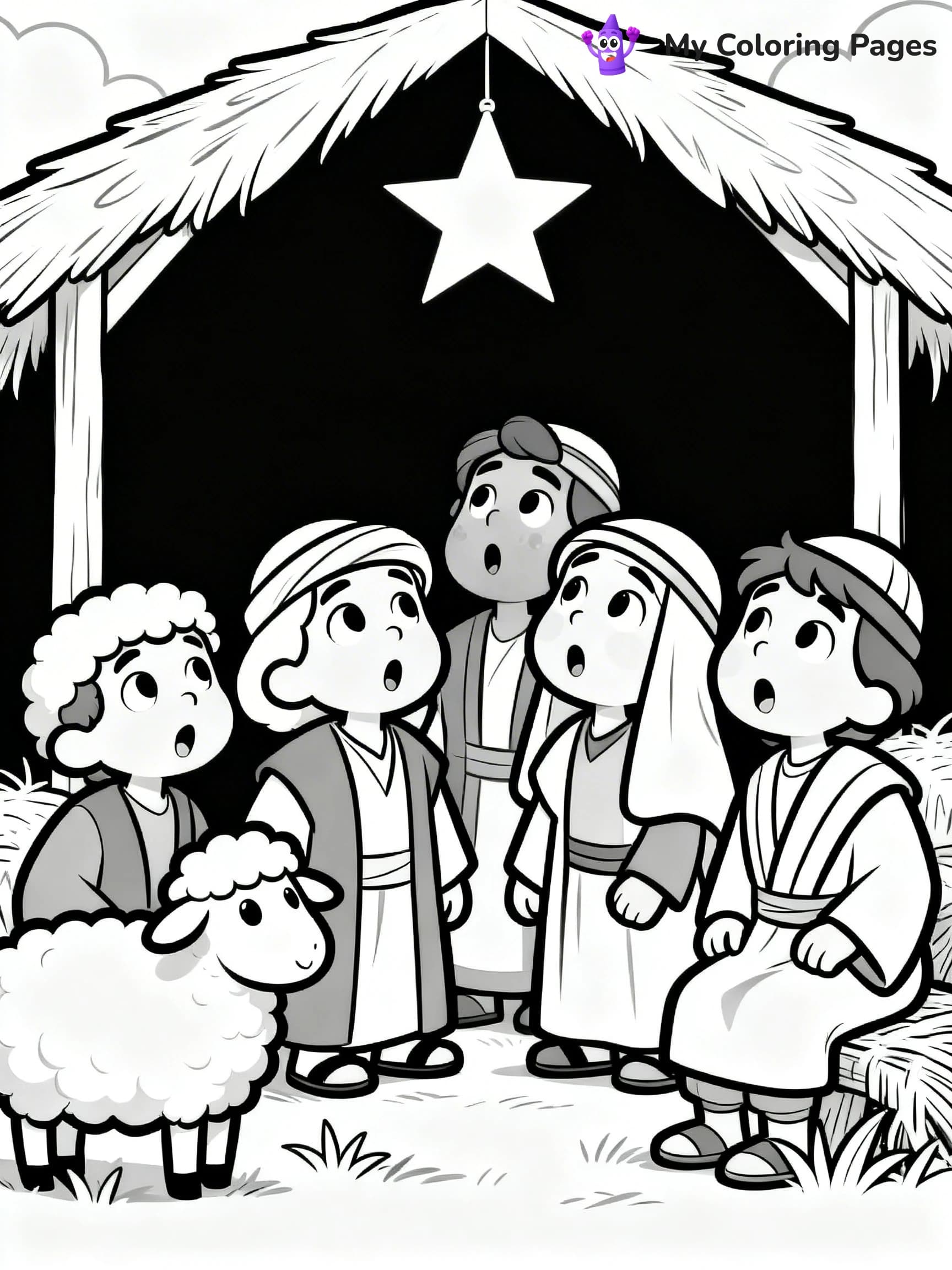 Easy Religious Christmas Coloring Pages - 16