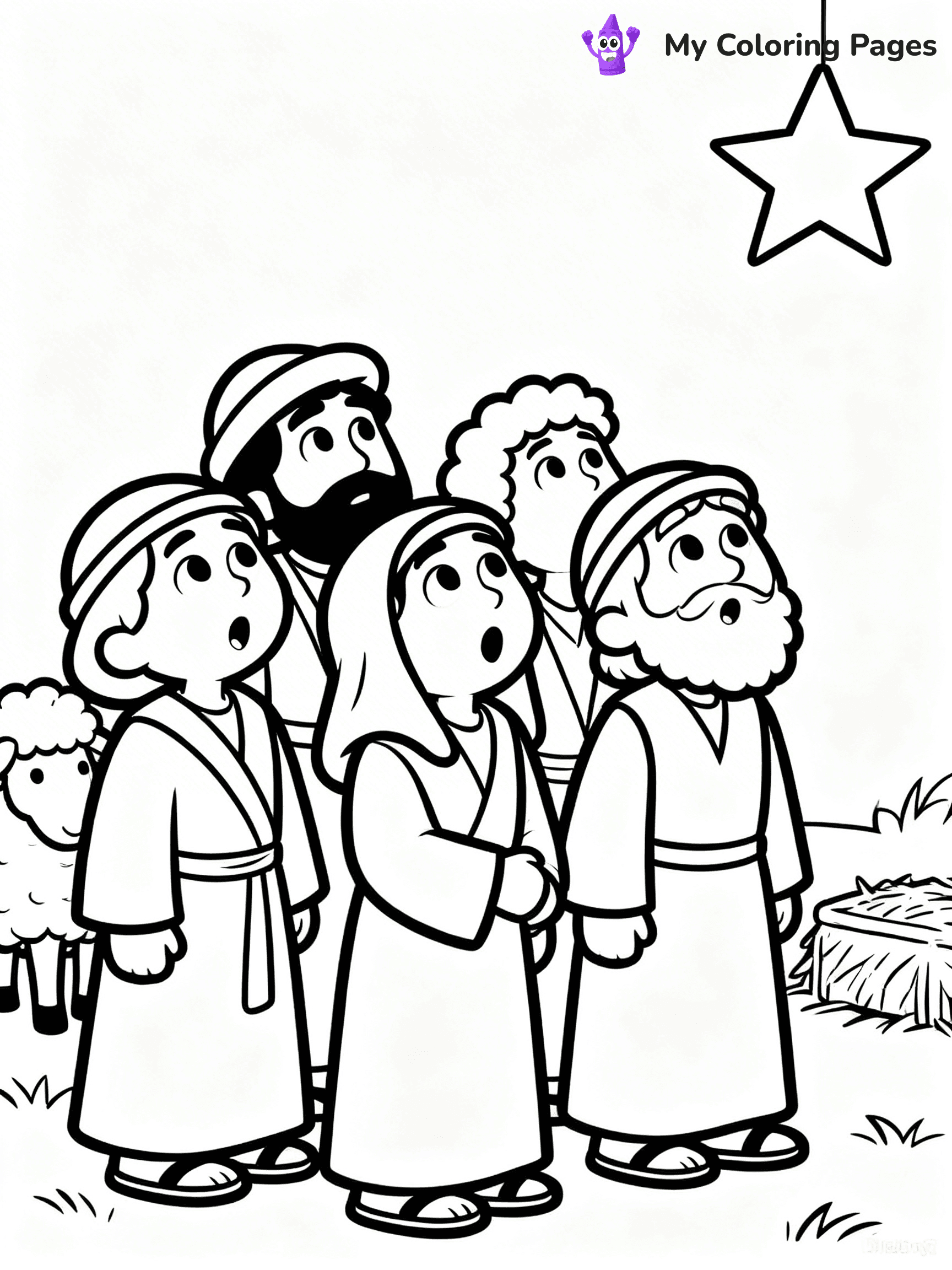 Easy Religious Christmas Coloring Pages - 14