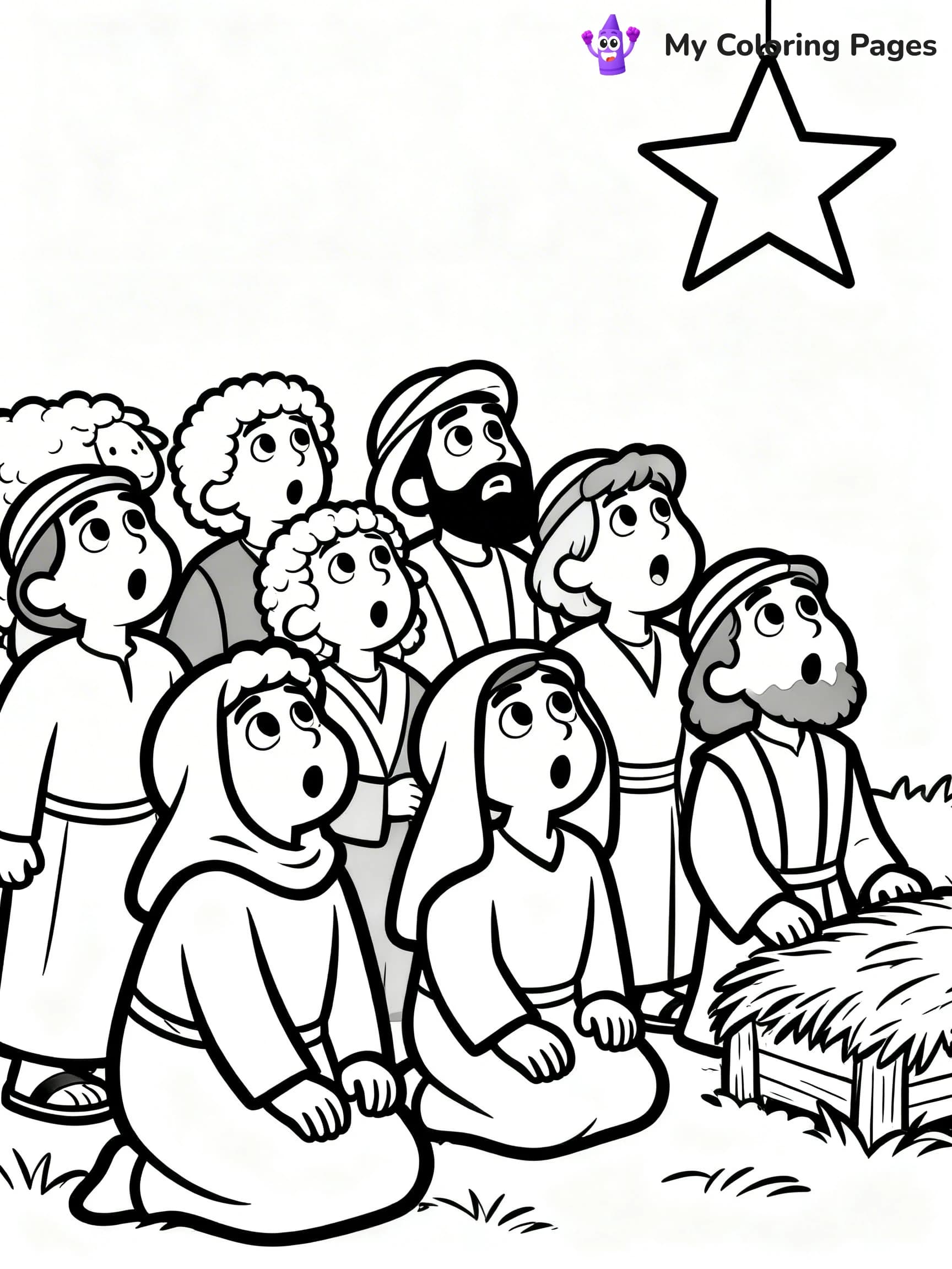 Easy Religious Christmas Coloring Pages - 12