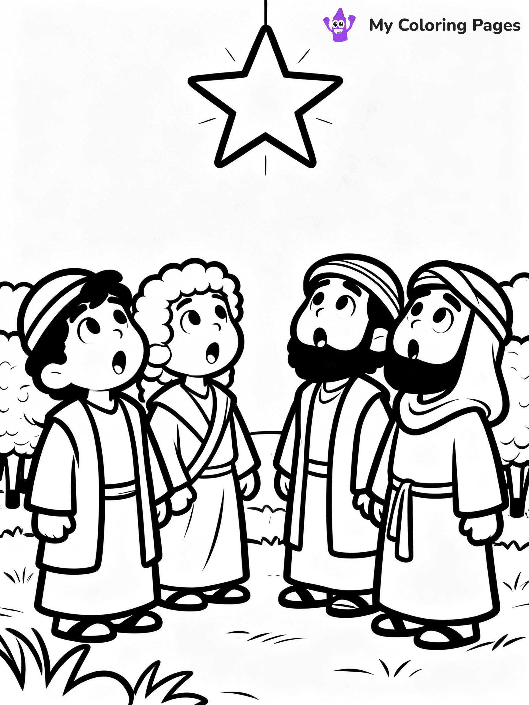 Easy Religious Christmas Coloring Pages - 10