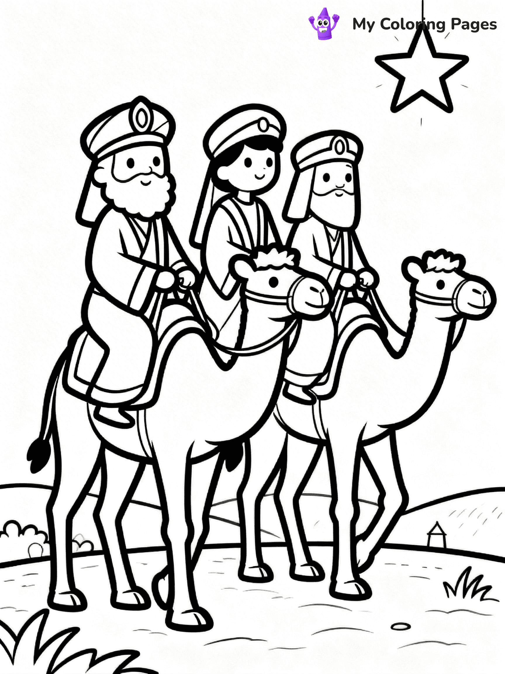 Easy Religious Christmas Coloring Pages - 7