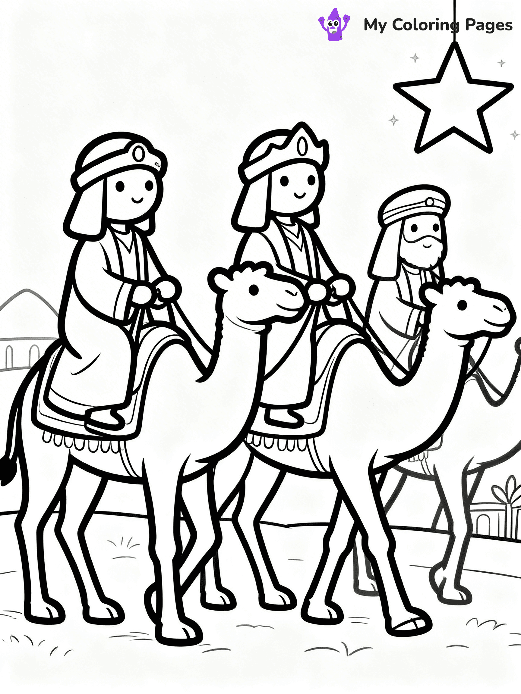 Easy Religious Christmas Coloring Pages - 6