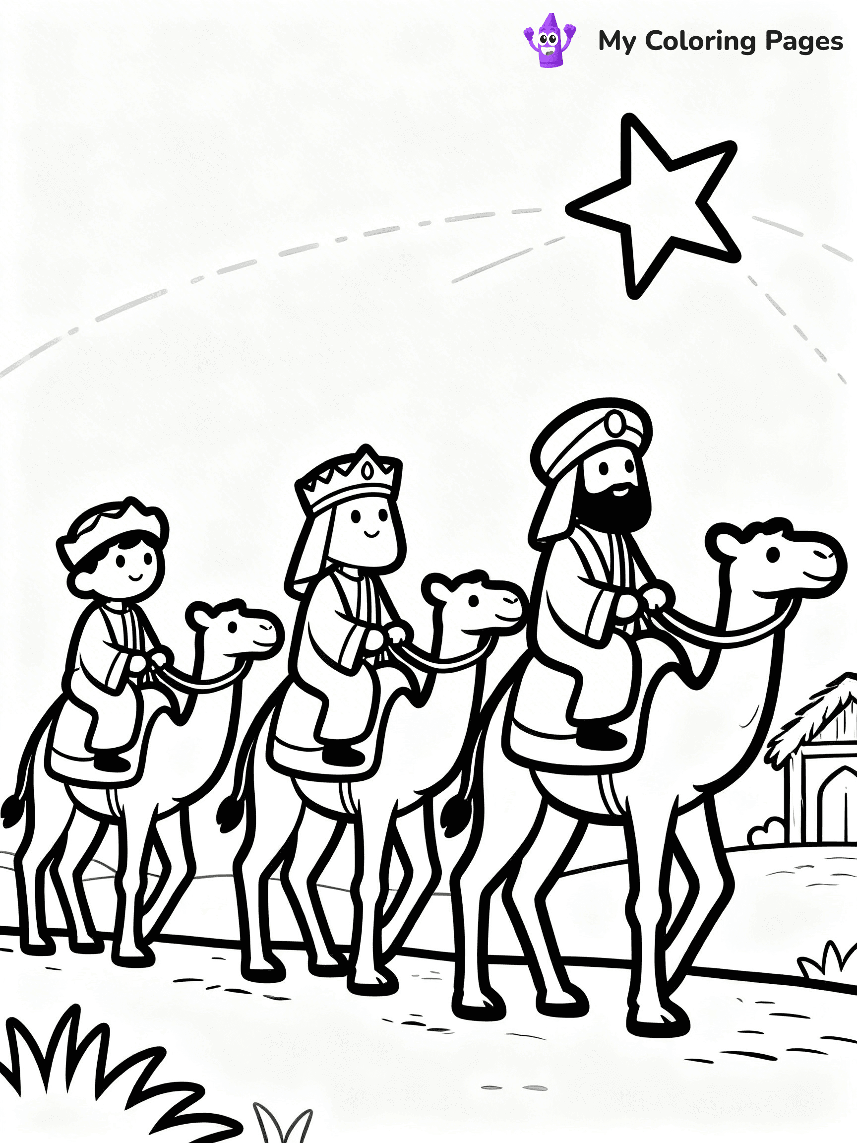 Easy Religious Christmas Coloring Pages - 5