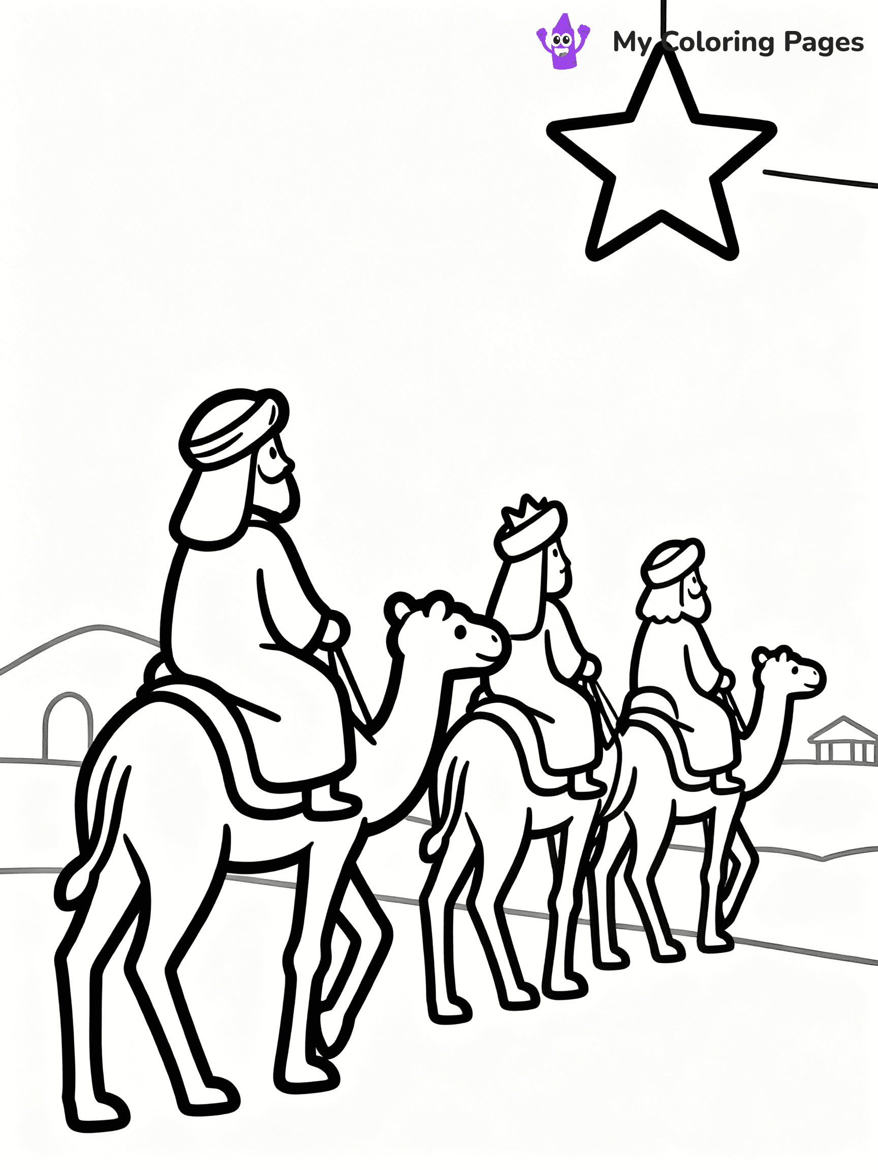 Easy Religious Christmas Coloring Pages - 4