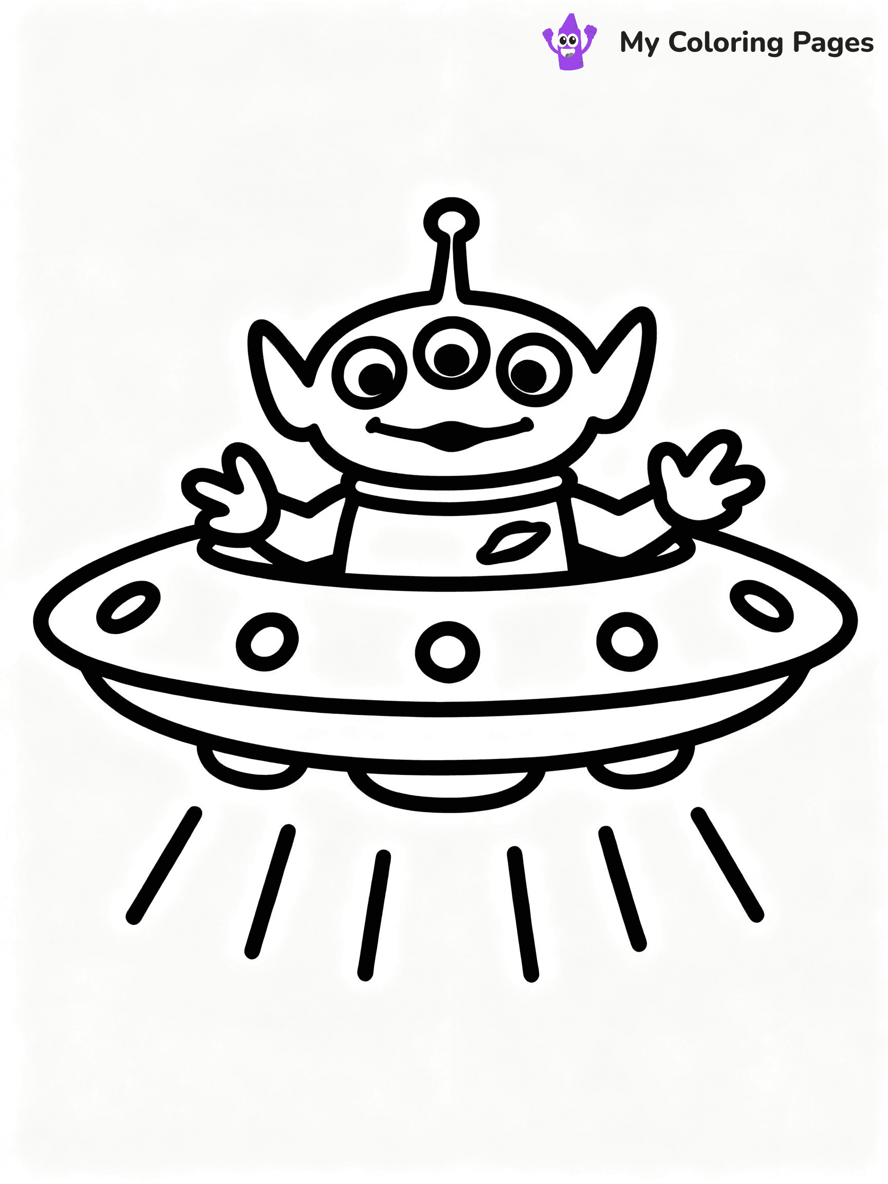 ⚠️ CRITICAL REQUIREMENT - ABSOLUTE BLACK AND WHITE ONLY ⚠️
This MUST be a BLACK AND WHITE line drawing ONLY. NO COLORS whatsoever.
- ONLY pure black lines (#000000) on pure white background (#FFFFFF)
- ABSOLUTELY NO colors, NO shading, NO gradients, NO grayscale
- If there are ANY colors in the output, the image is REJECTED
- This is a COLORING PAGE - meant to be COLORED IN by children
- The output must be UNCOLORED line art ready for coloring
⚠️ SUBJECT TO DRAW: Aliens from Toy Story in Toy Story animation style, wide eyes, hovering in UFO, three fingers visible
(REMEMBER: Output must be BLACK AND WHITE line art only, NOT colored!)
# COLORING PAGE: BLACK OUTLINES ONLY - WHITE BACKGROUND MANDATORY
Create a **coloring book page** using EXACTLY two values: black lines, white space.
## NON-NEGOTIABLE BINARY RULES
- **ONLY #000000 (black) and #FFFFFF (white)** - NO other values exist
- **EVERY PIXEL = BLACK OR WHITE** - no gray/shading/antialiasing
- **WHITE BACKGROUND MANDATORY** - entire canvas stays white
- **ALL SHAPES HOLLOW** - everything is empty outlines waiting to be colored
- **FORBIDDEN:** fills, shading, gradients, patterns, textures, colors
- **NO SOLID REGIONS** - if it's not a thin line, it's wrong
## Universal Line Standards
- Black outlines ONLY - thin, uniform weight
- Every shape completely empty inside
- Closed contours suitable for coloring
- Simple flat illustration - zero depth/3D/realism
- **Style:** Whimsical Doodle Art Alley - rounded, friendly outlines (unless specified)
## Everything = Outline Only
- Characters/animals: hollow shapes
- Objects/clothing: empty contours
- Backgrounds/scenery: line work only
- Natural elements: outlined forms
- Dark/night areas: don't exist (use outlined symbols)
- Textures/patterns: convert to simple lines
## The Test
Can a child color EVERY white space with crayons? If any area is pre-filled/shaded/gray or colored in, it FAILS. Every shape must be waiting to receive color.
**FINAL OUTPUT**: Binary coloring page. Black lines define shapes. White spaces ready for coloring. Nothing else exists. No exceptions. Print-ready.
⚠️ FINAL REMINDER: Draw the subject "Aliens from Toy Story in Toy Story animation style, wide eyes, hovering in UFO, three fingers visible" as BLACK AND WHITE line art. Zero colors in output.