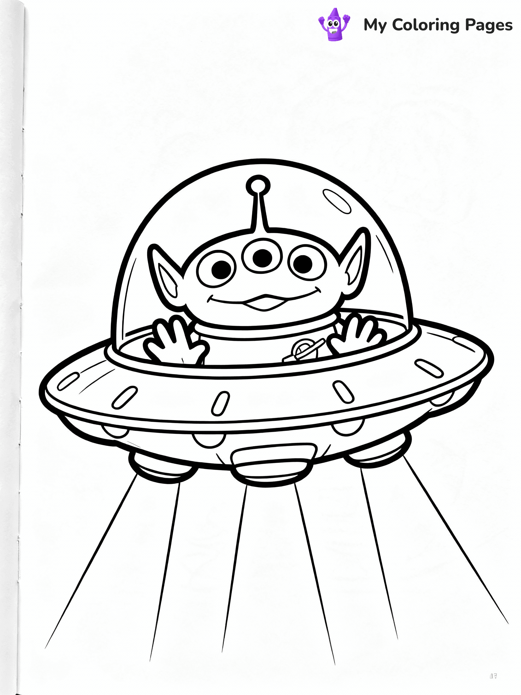 ⚠️ CRITICAL REQUIREMENT - ABSOLUTE BLACK AND WHITE ONLY ⚠️
This MUST be a BLACK AND WHITE line drawing ONLY. NO COLORS whatsoever.
- ONLY pure black lines (#000000) on pure white background (#FFFFFF)
- ABSOLUTELY NO colors, NO shading, NO gradients, NO grayscale
- If there are ANY colors in the output, the image is REJECTED
- This is a COLORING PAGE - meant to be COLORED IN by children
- The output must be UNCOLORED line art ready for coloring
⚠️ SUBJECT TO DRAW: Aliens from Toy Story in Toy Story animation style, wide eyes, hovering in UFO, three fingers visible
(REMEMBER: Output must be BLACK AND WHITE line art only, NOT colored!)
# COLORING PAGE: BLACK OUTLINES ONLY - WHITE BACKGROUND MANDATORY
Create a **coloring book page** using EXACTLY two values: black lines, white space.
## NON-NEGOTIABLE BINARY RULES
- **ONLY #000000 (black) and #FFFFFF (white)** - NO other values exist
- **EVERY PIXEL = BLACK OR WHITE** - no gray/shading/antialiasing
- **WHITE BACKGROUND MANDATORY** - entire canvas stays white
- **ALL SHAPES HOLLOW** - everything is empty outlines waiting to be colored
- **FORBIDDEN:** fills, shading, gradients, patterns, textures, colors
- **NO SOLID REGIONS** - if it's not a thin line, it's wrong
## Universal Line Standards
- Black outlines ONLY - thin, uniform weight
- Every shape completely empty inside
- Closed contours suitable for coloring
- Simple flat illustration - zero depth/3D/realism
- **Style:** Whimsical Doodle Art Alley - rounded, friendly outlines (unless specified)
## Everything = Outline Only
- Characters/animals: hollow shapes
- Objects/clothing: empty contours
- Backgrounds/scenery: line work only
- Natural elements: outlined forms
- Dark/night areas: don't exist (use outlined symbols)
- Textures/patterns: convert to simple lines
## The Test
Can a child color EVERY white space with crayons? If any area is pre-filled/shaded/gray or colored in, it FAILS. Every shape must be waiting to receive color.
**FINAL OUTPUT**: Binary coloring page. Black lines define shapes. White spaces ready for coloring. Nothing else exists. No exceptions. Print-ready.
⚠️ FINAL REMINDER: Draw the subject "Aliens from Toy Story in Toy Story animation style, wide eyes, hovering in UFO, three fingers visible" as BLACK AND WHITE line art. Zero colors in output.