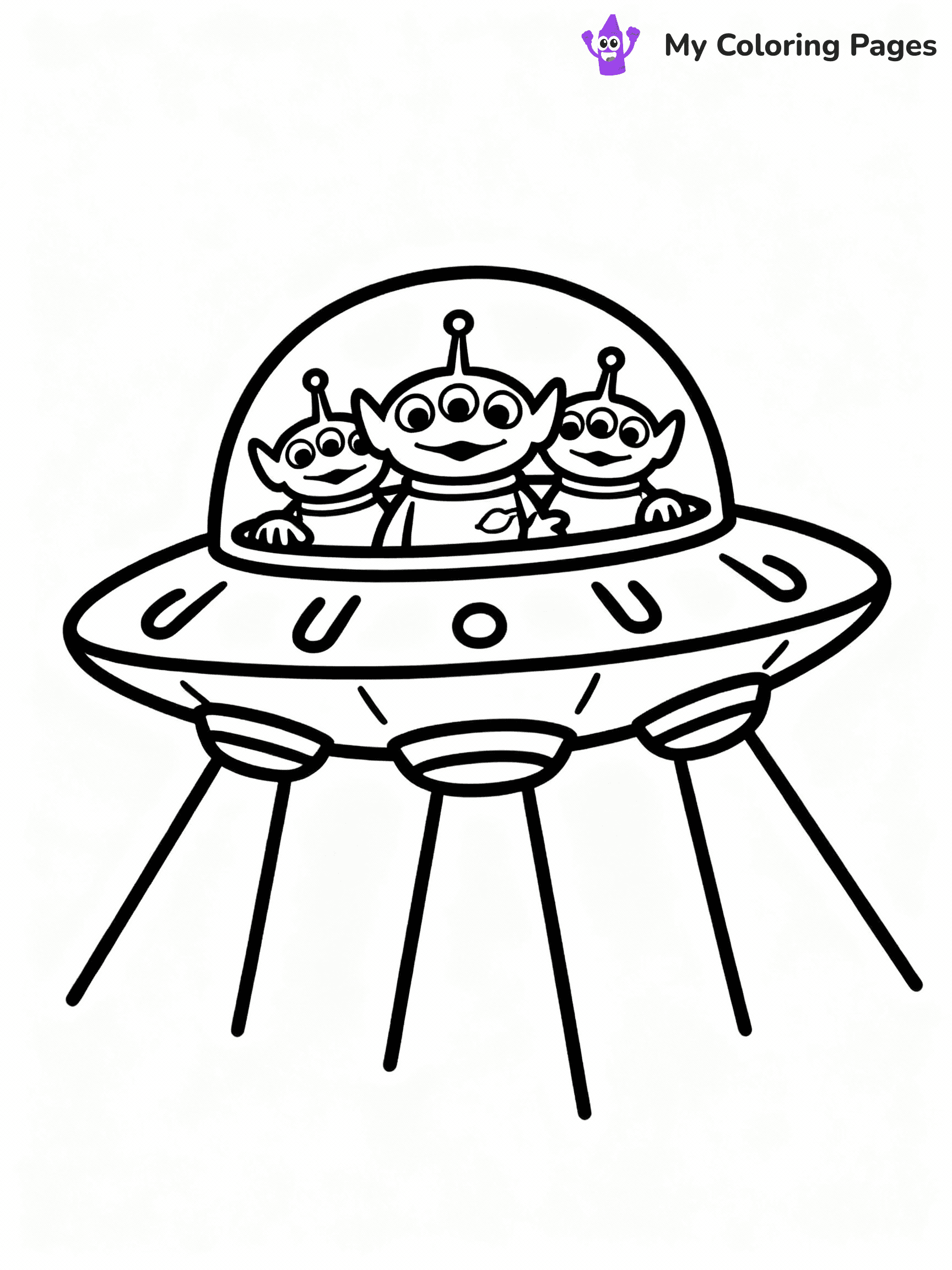 ⚠️ CRITICAL REQUIREMENT - ABSOLUTE BLACK AND WHITE ONLY ⚠️
This MUST be a BLACK AND WHITE line drawing ONLY. NO COLORS whatsoever.
- ONLY pure black lines (#000000) on pure white background (#FFFFFF)
- ABSOLUTELY NO colors, NO shading, NO gradients, NO grayscale
- If there are ANY colors in the output, the image is REJECTED
- This is a COLORING PAGE - meant to be COLORED IN by children
- The output must be UNCOLORED line art ready for coloring
⚠️ SUBJECT TO DRAW: Aliens from Toy Story in Toy Story animation style, wide eyes, hovering in UFO, three fingers visible
(REMEMBER: Output must be BLACK AND WHITE line art only, NOT colored!)
# COLORING PAGE: BLACK OUTLINES ONLY - WHITE BACKGROUND MANDATORY
Create a **coloring book page** using EXACTLY two values: black lines, white space.
## NON-NEGOTIABLE BINARY RULES
- **ONLY #000000 (black) and #FFFFFF (white)** - NO other values exist
- **EVERY PIXEL = BLACK OR WHITE** - no gray/shading/antialiasing
- **WHITE BACKGROUND MANDATORY** - entire canvas stays white
- **ALL SHAPES HOLLOW** - everything is empty outlines waiting to be colored
- **FORBIDDEN:** fills, shading, gradients, patterns, textures, colors
- **NO SOLID REGIONS** - if it's not a thin line, it's wrong
## Universal Line Standards
- Black outlines ONLY - thin, uniform weight
- Every shape completely empty inside
- Closed contours suitable for coloring
- Simple flat illustration - zero depth/3D/realism
- **Style:** Whimsical Doodle Art Alley - rounded, friendly outlines (unless specified)
## Everything = Outline Only
- Characters/animals: hollow shapes
- Objects/clothing: empty contours
- Backgrounds/scenery: line work only
- Natural elements: outlined forms
- Dark/night areas: don't exist (use outlined symbols)
- Textures/patterns: convert to simple lines
## The Test
Can a child color EVERY white space with crayons? If any area is pre-filled/shaded/gray or colored in, it FAILS. Every shape must be waiting to receive color.
**FINAL OUTPUT**: Binary coloring page. Black lines define shapes. White spaces ready for coloring. Nothing else exists. No exceptions. Print-ready.
⚠️ FINAL REMINDER: Draw the subject "Aliens from Toy Story in Toy Story animation style, wide eyes, hovering in UFO, three fingers visible" as BLACK AND WHITE line art. Zero colors in output.