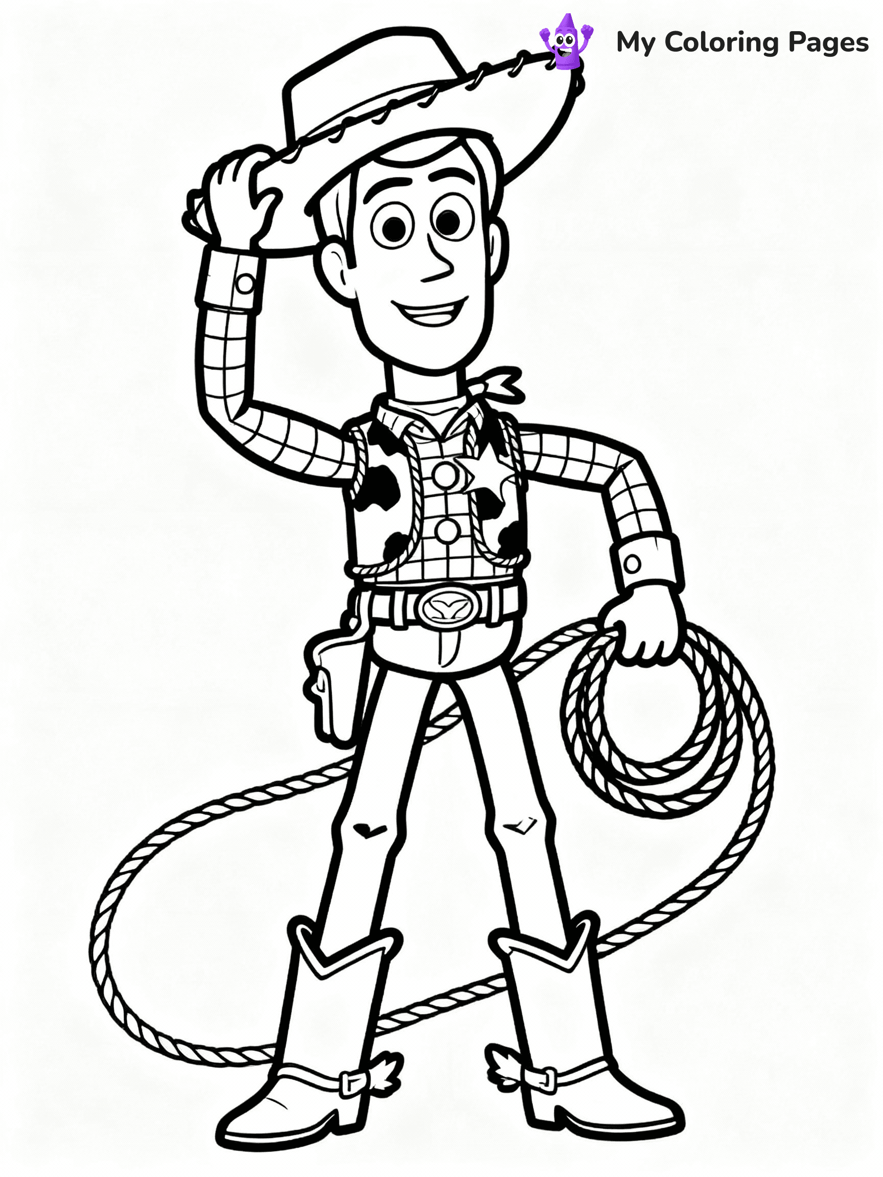 ⚠️ CRITICAL REQUIREMENT - ABSOLUTE BLACK AND WHITE ONLY ⚠️
This MUST be a BLACK AND WHITE line drawing ONLY. NO COLORS whatsoever.
- ONLY pure black lines (#000000) on pure white background (#FFFFFF)
- ABSOLUTELY NO colors, NO shading, NO gradients, NO grayscale
- If there are ANY colors in the output, the image is REJECTED
- This is a COLORING PAGE - meant to be COLORED IN by children
- The output must be UNCOLORED line art ready for coloring
⚠️ SUBJECT TO DRAW: Jessie from Toy Story in Toy Story animation style, lasso in hand, cowboy hat tilted, boots prominent
(REMEMBER: Output must be BLACK AND WHITE line art only, NOT colored!)
# COLORING PAGE: BLACK OUTLINES ONLY - WHITE BACKGROUND MANDATORY
Create a **coloring book page** using EXACTLY two values: black lines, white space.
## NON-NEGOTIABLE BINARY RULES
- **ONLY #000000 (black) and #FFFFFF (white)** - NO other values exist
- **EVERY PIXEL = BLACK OR WHITE** - no gray/shading/antialiasing
- **WHITE BACKGROUND MANDATORY** - entire canvas stays white
- **ALL SHAPES HOLLOW** - everything is empty outlines waiting to be colored
- **FORBIDDEN:** fills, shading, gradients, patterns, textures, colors
- **NO SOLID REGIONS** - if it's not a thin line, it's wrong
## Universal Line Standards
- Black outlines ONLY - thin, uniform weight
- Every shape completely empty inside
- Closed contours suitable for coloring
- Simple flat illustration - zero depth/3D/realism
- **Style:** Whimsical Doodle Art Alley - rounded, friendly outlines (unless specified)
## Everything = Outline Only
- Characters/animals: hollow shapes
- Objects/clothing: empty contours
- Backgrounds/scenery: line work only
- Natural elements: outlined forms
- Dark/night areas: don't exist (use outlined symbols)
- Textures/patterns: convert to simple lines
## The Test
Can a child color EVERY white space with crayons? If any area is pre-filled/shaded/gray or colored in, it FAILS. Every shape must be waiting to receive color.
**FINAL OUTPUT**: Binary coloring page. Black lines define shapes. White spaces ready for coloring. Nothing else exists. No exceptions. Print-ready.
⚠️ FINAL REMINDER: Draw the subject "Jessie from Toy Story in Toy Story animation style, lasso in hand, cowboy hat tilted, boots prominent" as BLACK AND WHITE line art. Zero colors in output.