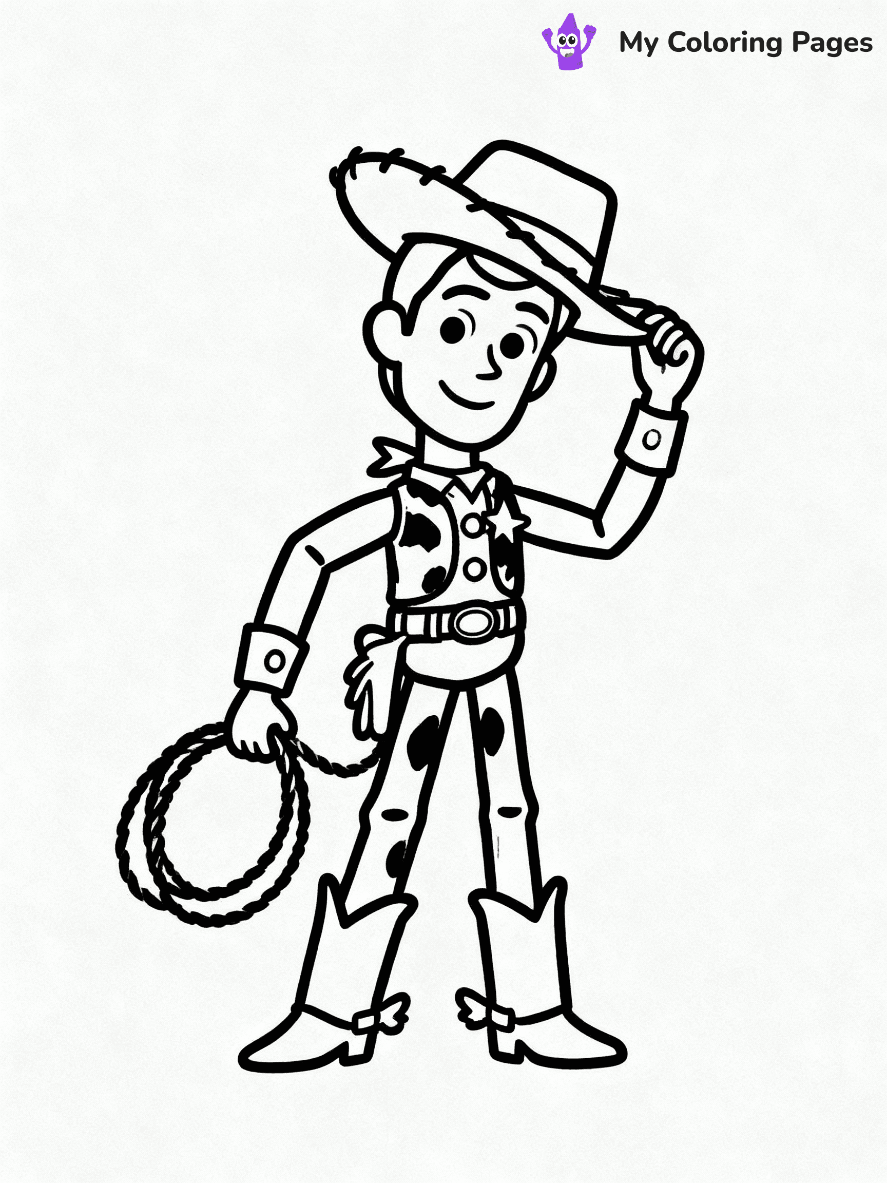 ⚠️ CRITICAL REQUIREMENT - ABSOLUTE BLACK AND WHITE ONLY ⚠️
This MUST be a BLACK AND WHITE line drawing ONLY. NO COLORS whatsoever.
- ONLY pure black lines (#000000) on pure white background (#FFFFFF)
- ABSOLUTELY NO colors, NO shading, NO gradients, NO grayscale
- If there are ANY colors in the output, the image is REJECTED
- This is a COLORING PAGE - meant to be COLORED IN by children
- The output must be UNCOLORED line art ready for coloring
⚠️ SUBJECT TO DRAW: Jessie from Toy Story in Toy Story animation style, lasso in hand, cowboy hat tilted, boots prominent
(REMEMBER: Output must be BLACK AND WHITE line art only, NOT colored!)
# COLORING PAGE: BLACK OUTLINES ONLY - WHITE BACKGROUND MANDATORY
Create a **coloring book page** using EXACTLY two values: black lines, white space.
## NON-NEGOTIABLE BINARY RULES
- **ONLY #000000 (black) and #FFFFFF (white)** - NO other values exist
- **EVERY PIXEL = BLACK OR WHITE** - no gray/shading/antialiasing
- **WHITE BACKGROUND MANDATORY** - entire canvas stays white
- **ALL SHAPES HOLLOW** - everything is empty outlines waiting to be colored
- **FORBIDDEN:** fills, shading, gradients, patterns, textures, colors
- **NO SOLID REGIONS** - if it's not a thin line, it's wrong
## Universal Line Standards
- Black outlines ONLY - thin, uniform weight
- Every shape completely empty inside
- Closed contours suitable for coloring
- Simple flat illustration - zero depth/3D/realism
- **Style:** Whimsical Doodle Art Alley - rounded, friendly outlines (unless specified)
## Everything = Outline Only
- Characters/animals: hollow shapes
- Objects/clothing: empty contours
- Backgrounds/scenery: line work only
- Natural elements: outlined forms
- Dark/night areas: don't exist (use outlined symbols)
- Textures/patterns: convert to simple lines
## The Test
Can a child color EVERY white space with crayons? If any area is pre-filled/shaded/gray or colored in, it FAILS. Every shape must be waiting to receive color.
**FINAL OUTPUT**: Binary coloring page. Black lines define shapes. White spaces ready for coloring. Nothing else exists. No exceptions. Print-ready.
⚠️ FINAL REMINDER: Draw the subject "Jessie from Toy Story in Toy Story animation style, lasso in hand, cowboy hat tilted, boots prominent" as BLACK AND WHITE line art. Zero colors in output.