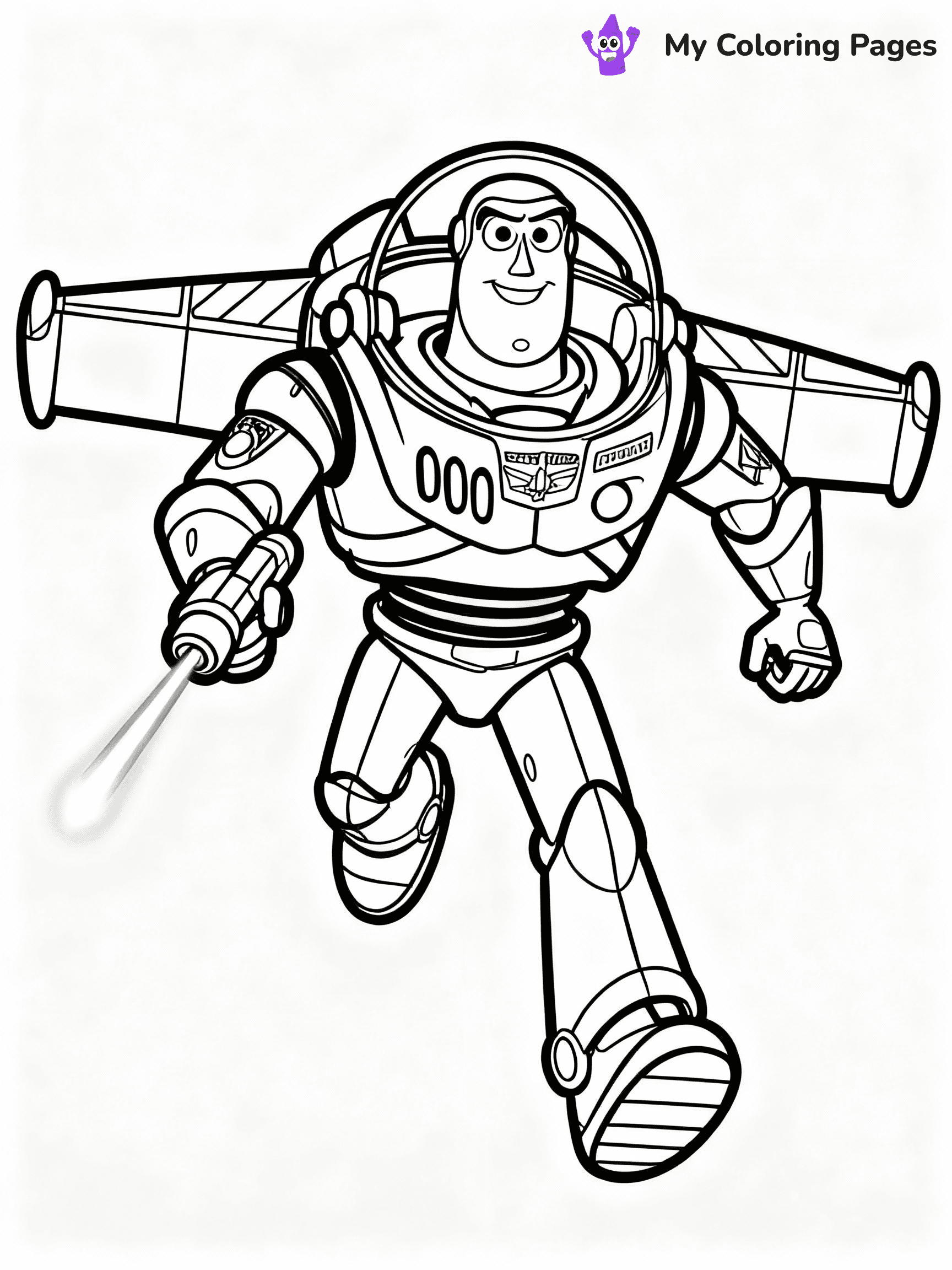 ⚠️ CRITICAL REQUIREMENT - ABSOLUTE BLACK AND WHITE ONLY ⚠️
This MUST be a BLACK AND WHITE line drawing ONLY. NO COLORS whatsoever.
- ONLY pure black lines (#000000) on pure white background (#FFFFFF)
- ABSOLUTELY NO colors, NO shading, NO gradients, NO grayscale
- If there are ANY colors in the output, the image is REJECTED
- This is a COLORING PAGE - meant to be COLORED IN by children
- The output must be UNCOLORED line art ready for coloring
⚠️ SUBJECT TO DRAW: Buzz Lightyear from Toy Story in Toy Story animation style, striking heroic pose, wings extended, laser ready
(REMEMBER: Output must be BLACK AND WHITE line art only, NOT colored!)
# COLORING PAGE: BLACK OUTLINES ONLY - WHITE BACKGROUND MANDATORY
Create a **coloring book page** using EXACTLY two values: black lines, white space.
## NON-NEGOTIABLE BINARY RULES
- **ONLY #000000 (black) and #FFFFFF (white)** - NO other values exist
- **EVERY PIXEL = BLACK OR WHITE** - no gray/shading/antialiasing
- **WHITE BACKGROUND MANDATORY** - entire canvas stays white
- **ALL SHAPES HOLLOW** - everything is empty outlines waiting to be colored
- **FORBIDDEN:** fills, shading, gradients, patterns, textures, colors
- **NO SOLID REGIONS** - if it's not a thin line, it's wrong
## Universal Line Standards
- Black outlines ONLY - thin, uniform weight
- Every shape completely empty inside
- Closed contours suitable for coloring
- Simple flat illustration - zero depth/3D/realism
- **Style:** Whimsical Doodle Art Alley - rounded, friendly outlines (unless specified)
## Everything = Outline Only
- Characters/animals: hollow shapes
- Objects/clothing: empty contours
- Backgrounds/scenery: line work only
- Natural elements: outlined forms
- Dark/night areas: don't exist (use outlined symbols)
- Textures/patterns: convert to simple lines
## The Test
Can a child color EVERY white space with crayons? If any area is pre-filled/shaded/gray or colored in, it FAILS. Every shape must be waiting to receive color.
**FINAL OUTPUT**: Binary coloring page. Black lines define shapes. White spaces ready for coloring. Nothing else exists. No exceptions. Print-ready.
⚠️ FINAL REMINDER: Draw the subject "Buzz Lightyear from Toy Story in Toy Story animation style, striking heroic pose, wings extended, laser ready" as BLACK AND WHITE line art. Zero colors in output.