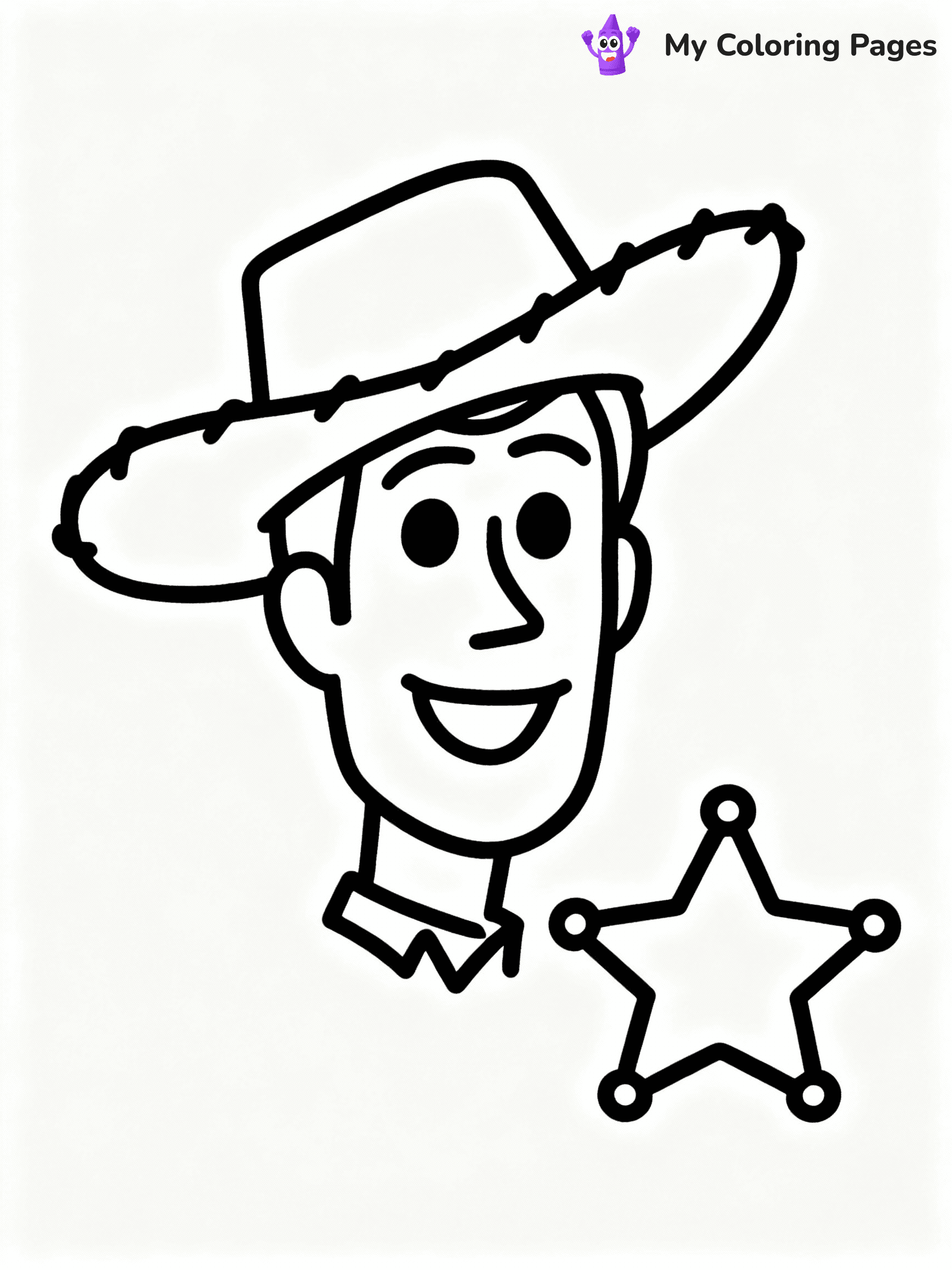 ⚠️ CRITICAL REQUIREMENT - ABSOLUTE BLACK AND WHITE ONLY ⚠️
This MUST be a BLACK AND WHITE line drawing ONLY. NO COLORS whatsoever.
- ONLY pure black lines (#000000) on pure white background (#FFFFFF)
- ABSOLUTELY NO colors, NO shading, NO gradients, NO grayscale
- If there are ANY colors in the output, the image is REJECTED
- This is a COLORING PAGE - meant to be COLORED IN by children
- The output must be UNCOLORED line art ready for coloring
⚠️ SUBJECT TO DRAW: Woody from Toy Story in Toy Story animation style, tipping hat, smiling face, sheriff badge shining
(REMEMBER: Output must be BLACK AND WHITE line art only, NOT colored!)
# COLORING PAGE: BLACK OUTLINES ONLY - WHITE BACKGROUND MANDATORY
Create a **coloring book page** using EXACTLY two values: black lines, white space.
## NON-NEGOTIABLE BINARY RULES
- **ONLY #000000 (black) and #FFFFFF (white)** - NO other values exist
- **EVERY PIXEL = BLACK OR WHITE** - no gray/shading/antialiasing
- **WHITE BACKGROUND MANDATORY** - entire canvas stays white
- **ALL SHAPES HOLLOW** - everything is empty outlines waiting to be colored
- **FORBIDDEN:** fills, shading, gradients, patterns, textures, colors
- **NO SOLID REGIONS** - if it's not a thin line, it's wrong
## Universal Line Standards
- Black outlines ONLY - thin, uniform weight
- Every shape completely empty inside
- Closed contours suitable for coloring
- Simple flat illustration - zero depth/3D/realism
- **Style:** Whimsical Doodle Art Alley - rounded, friendly outlines (unless specified)
## Everything = Outline Only
- Characters/animals: hollow shapes
- Objects/clothing: empty contours
- Backgrounds/scenery: line work only
- Natural elements: outlined forms
- Dark/night areas: don't exist (use outlined symbols)
- Textures/patterns: convert to simple lines
## The Test
Can a child color EVERY white space with crayons? If any area is pre-filled/shaded/gray or colored in, it FAILS. Every shape must be waiting to receive color.
**FINAL OUTPUT**: Binary coloring page. Black lines define shapes. White spaces ready for coloring. Nothing else exists. No exceptions. Print-ready.
⚠️ FINAL REMINDER: Draw the subject "Woody from Toy Story in Toy Story animation style, tipping hat, smiling face, sheriff badge shining" as BLACK AND WHITE line art. Zero colors in output.