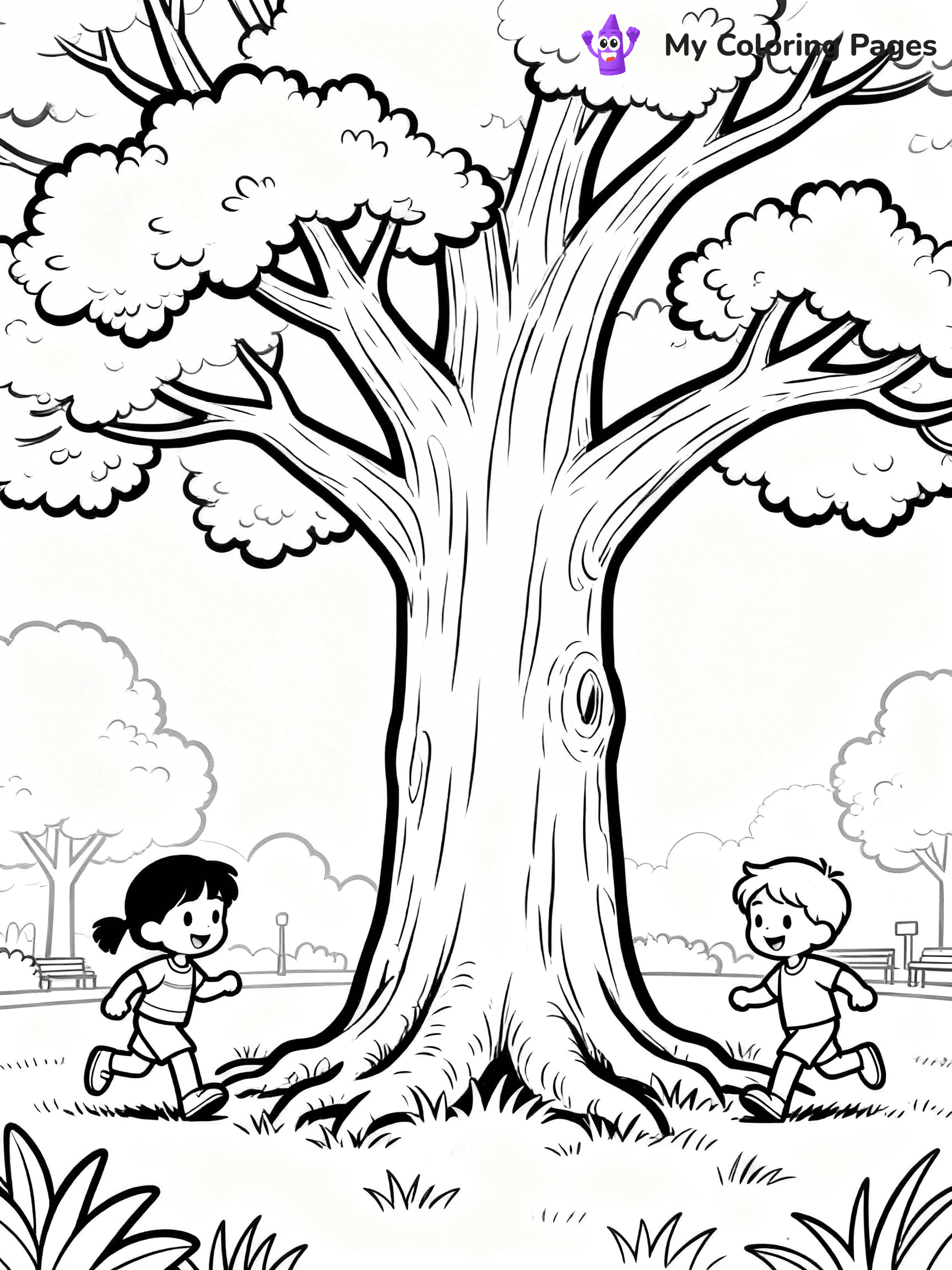 Oak Tree Coloring Pages - 6