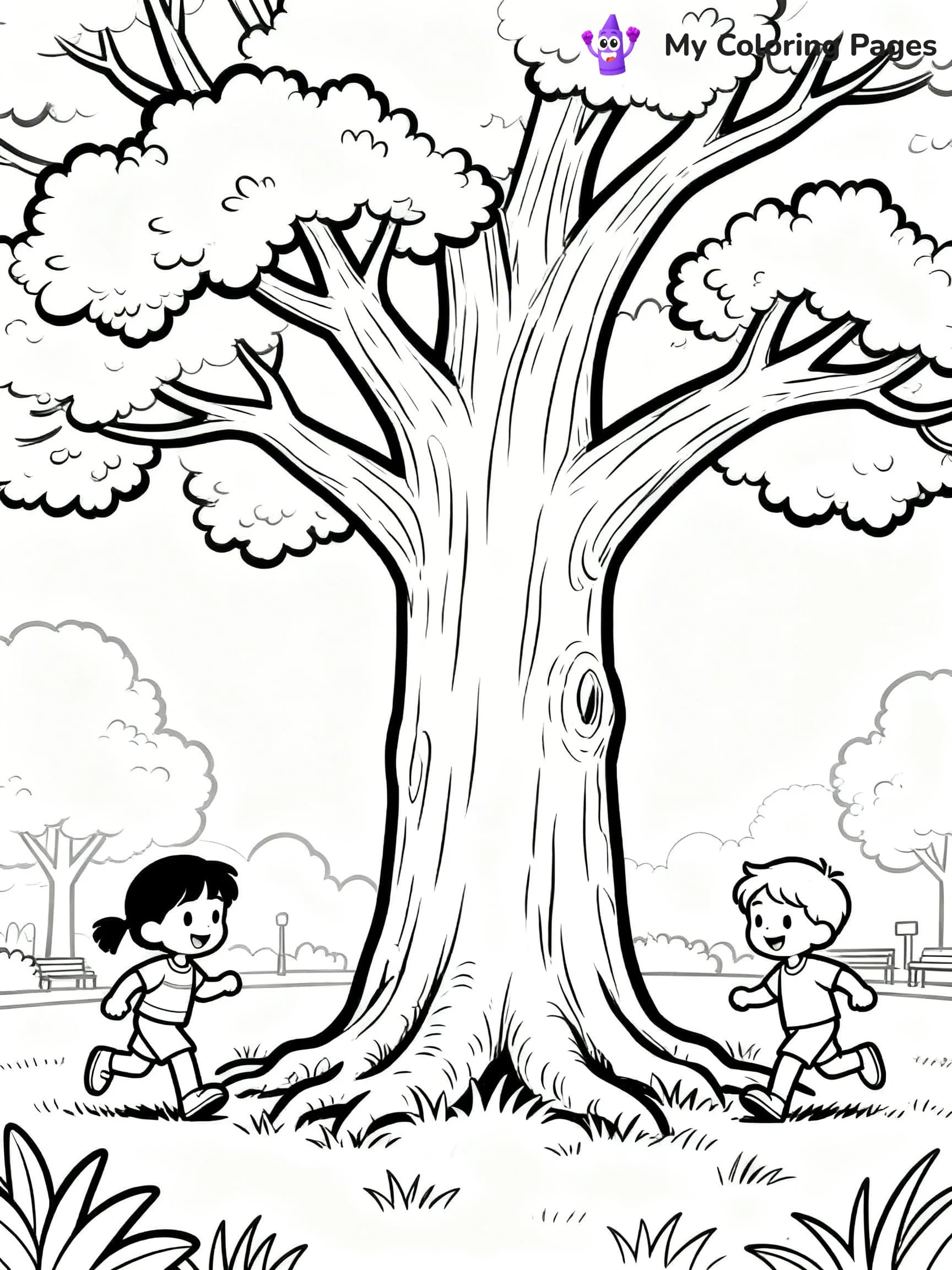 Oak Tree Coloring Pages - 6