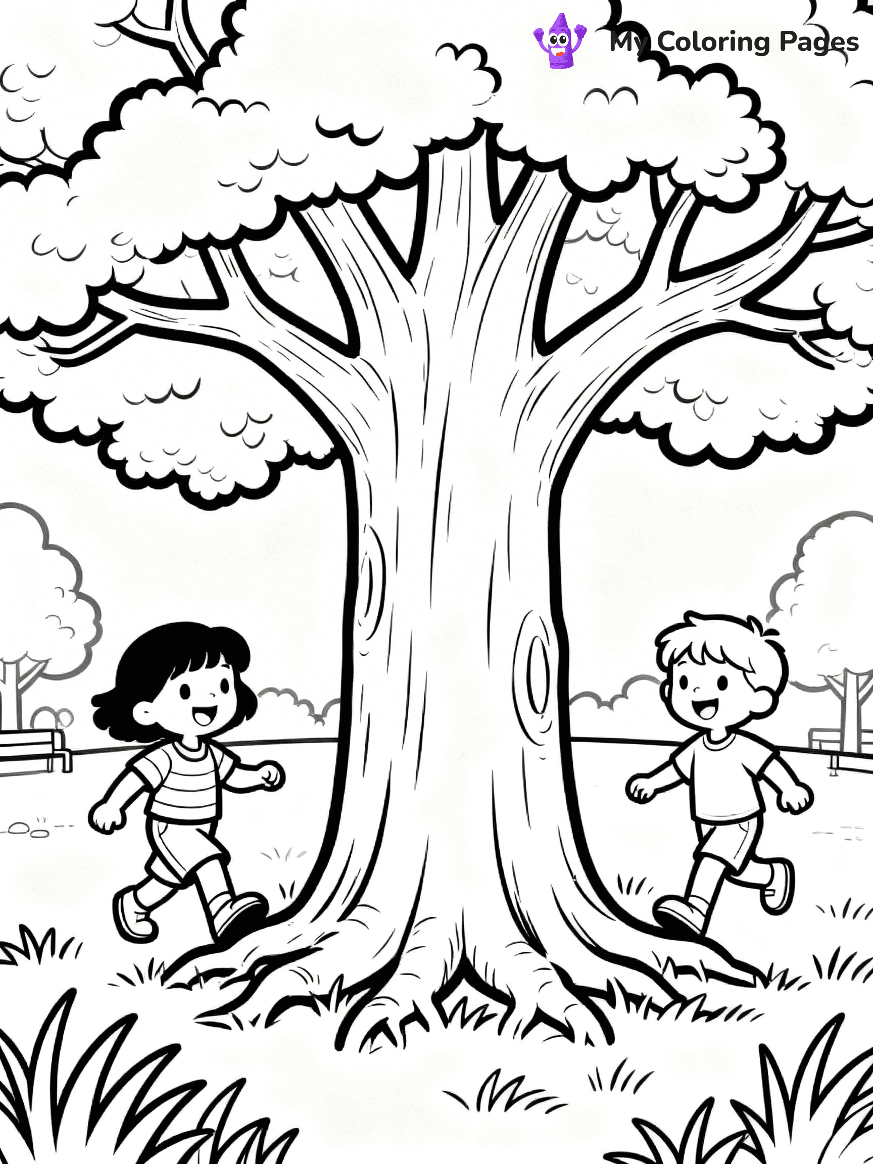 Oak Tree Coloring Pages - 4