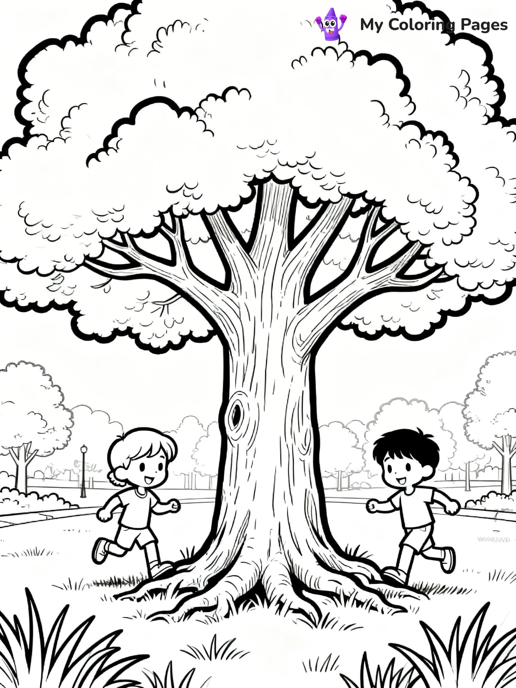 Oak Tree Coloring Pages - 3