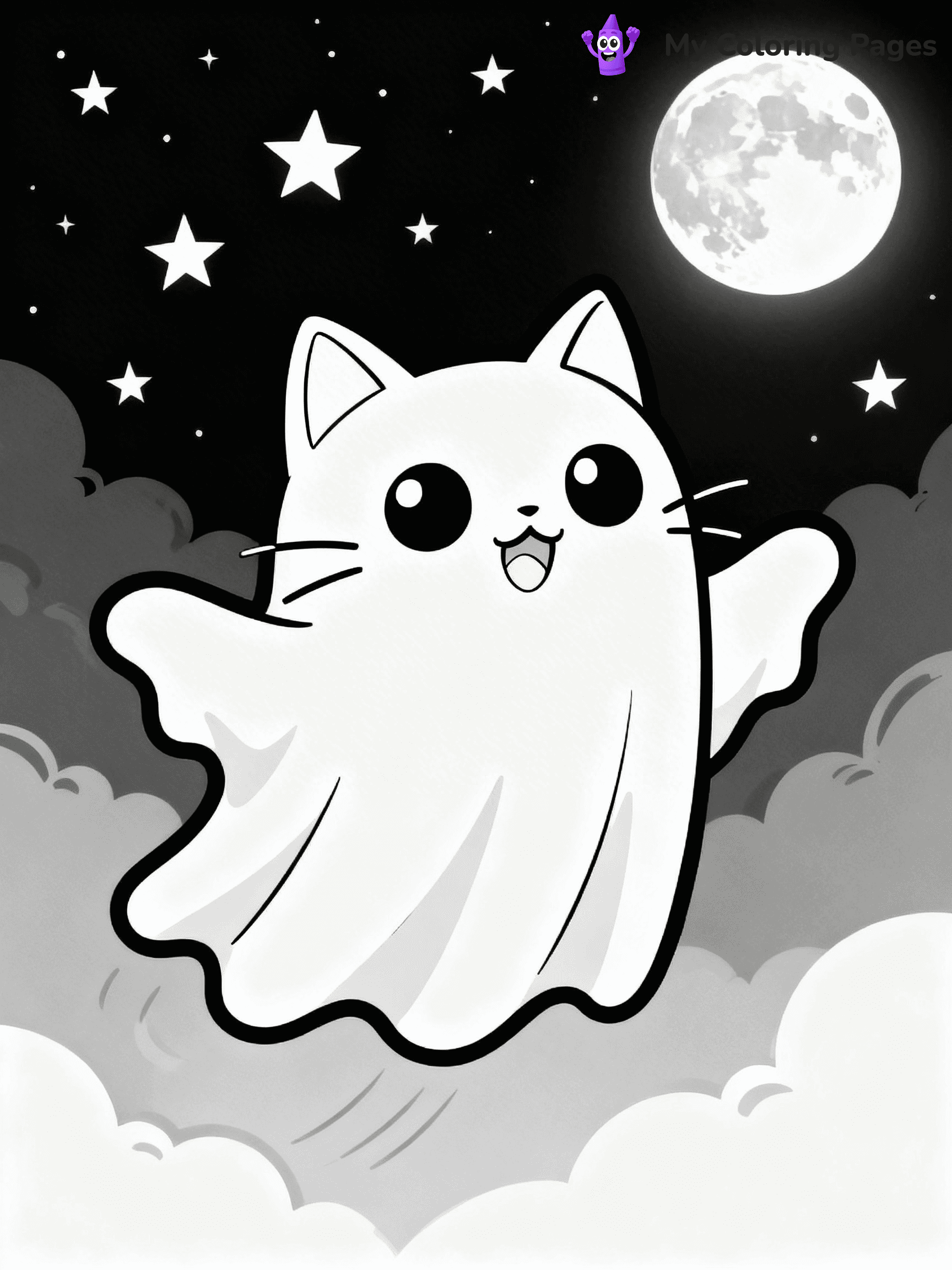 Halloween Coloring Pages Cat - 100