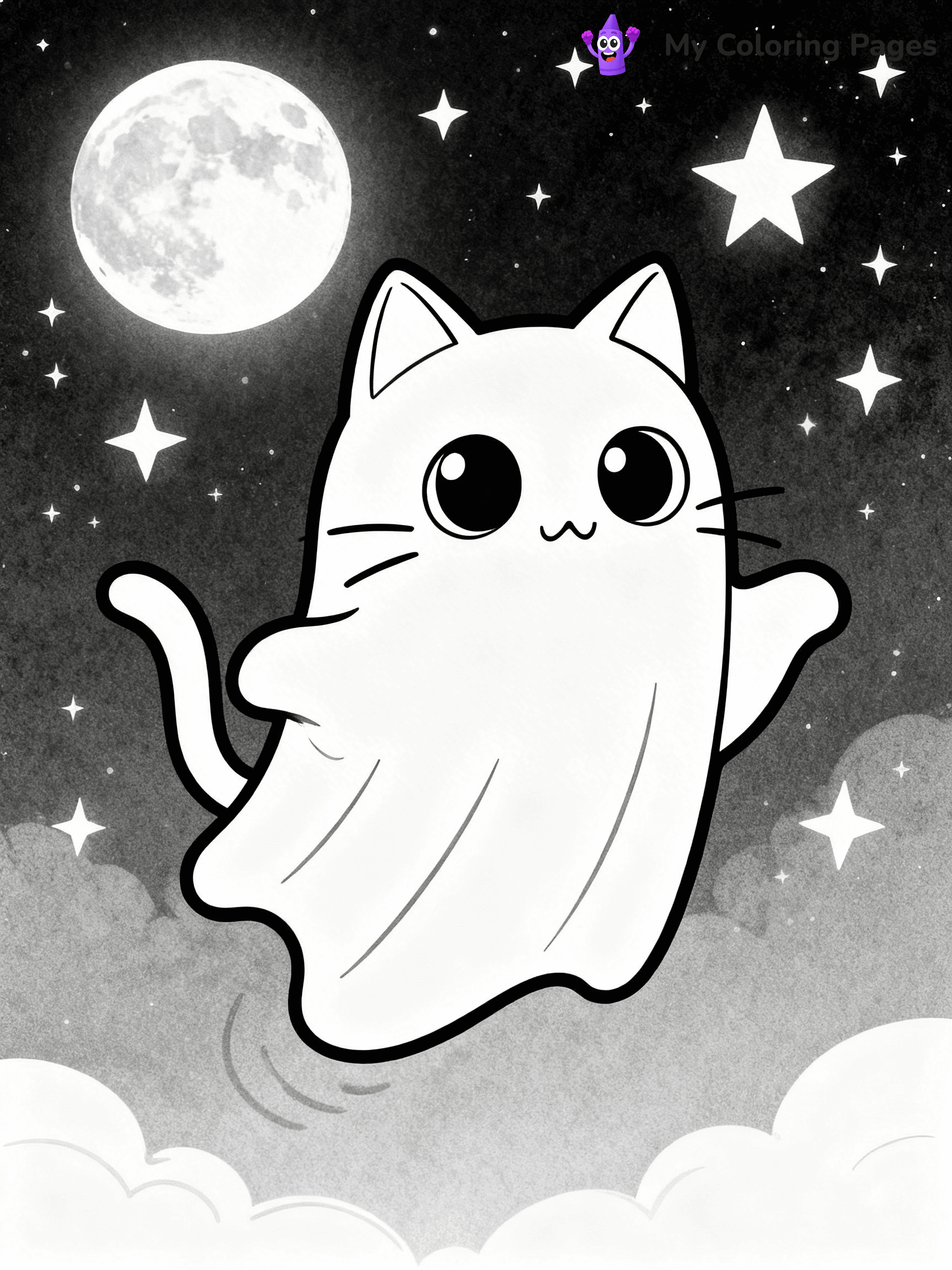 Halloween Coloring Pages Cat - 96