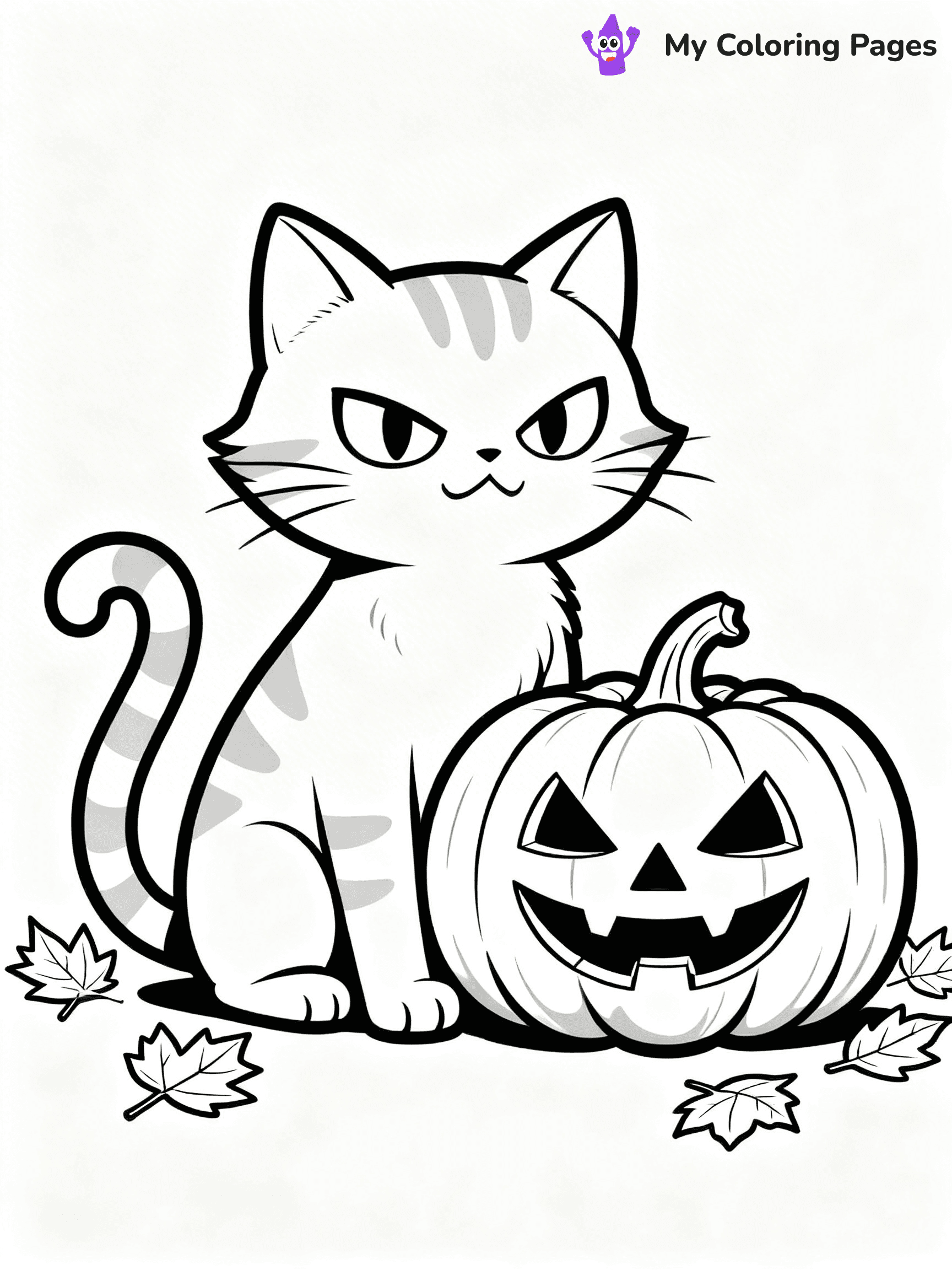 Halloween Coloring Pages Cat - 93
