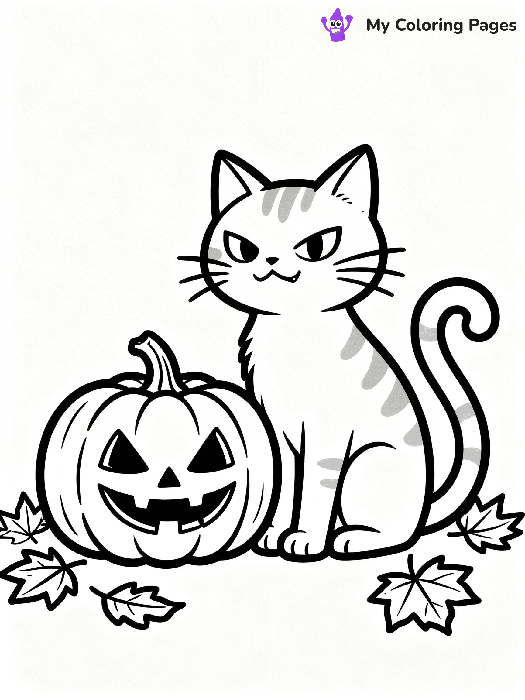 Halloween Coloring Pages Cat - 92