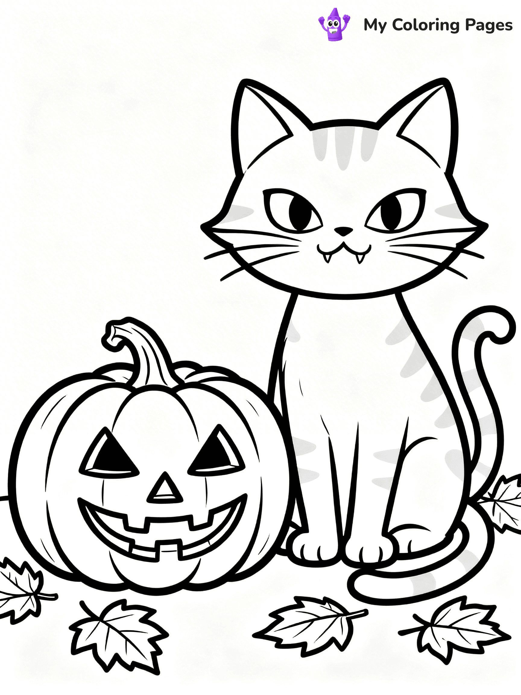 Halloween Coloring Pages Cat - 91