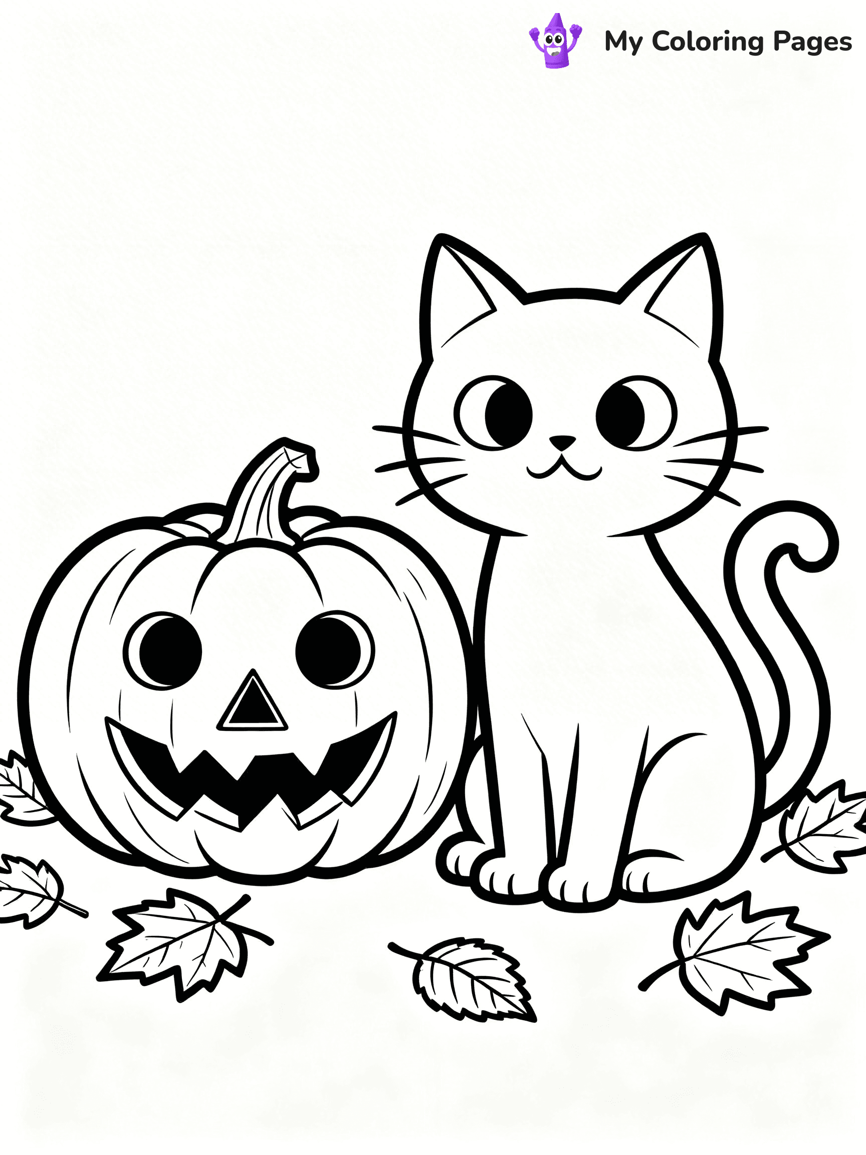 Halloween Coloring Pages Cat - 90
