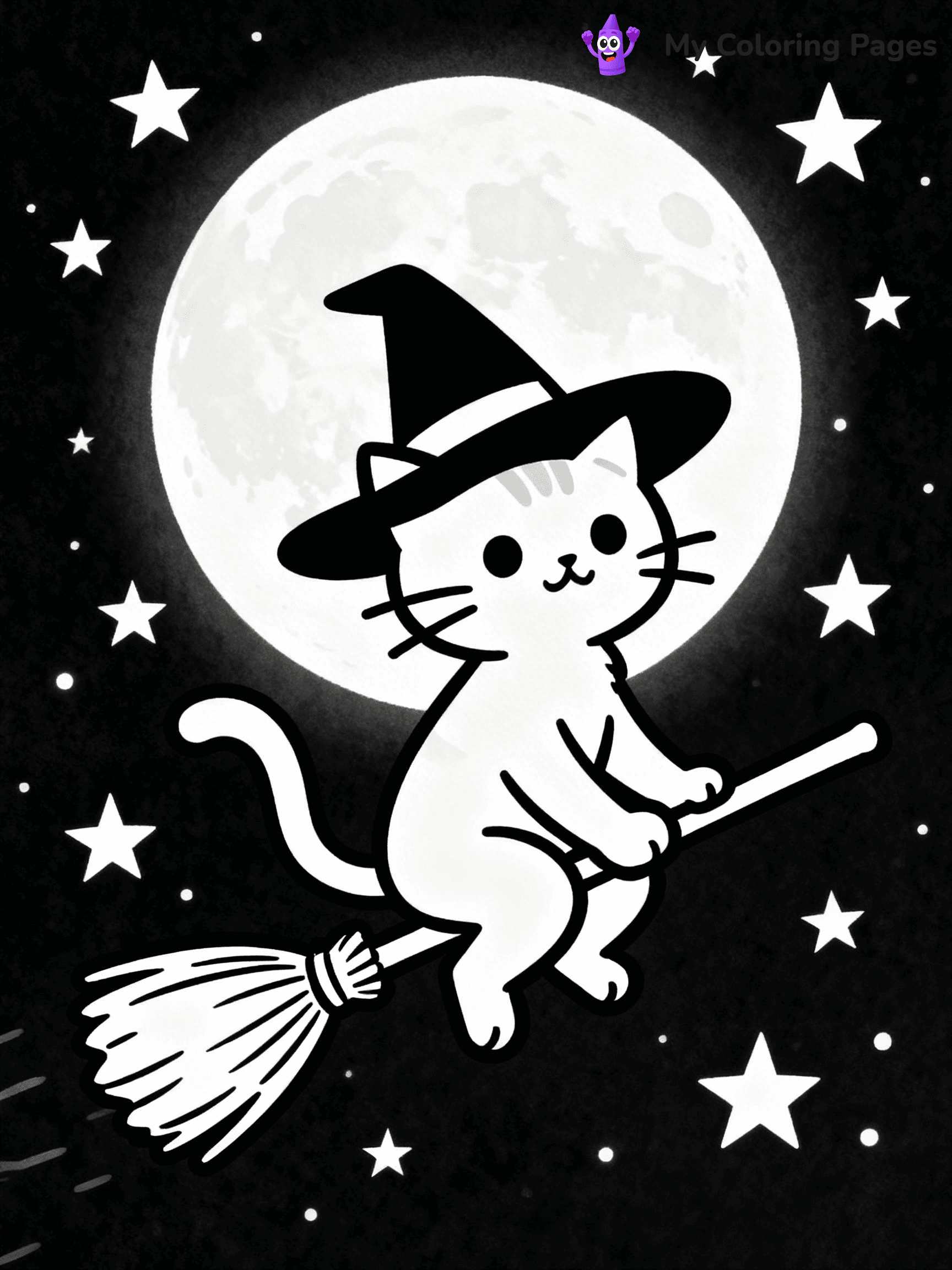 Halloween Coloring Pages Cat - 85