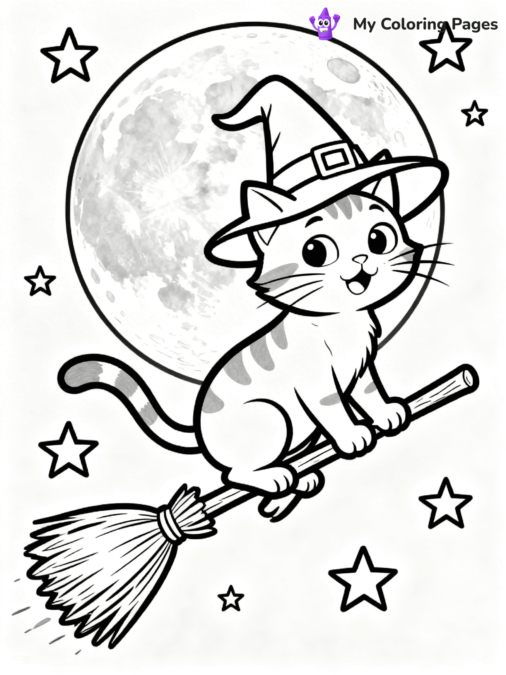 Halloween Coloring Pages Cat - 84
