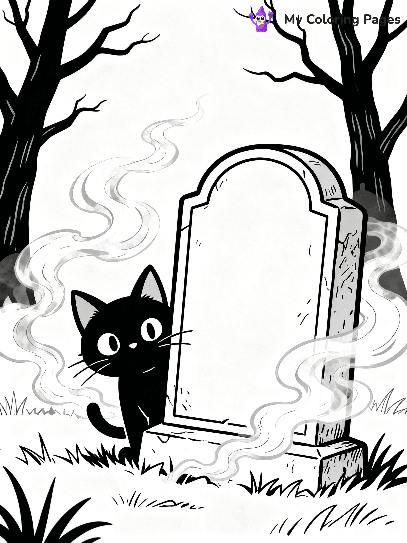 Halloween Coloring Pages Cat - 78