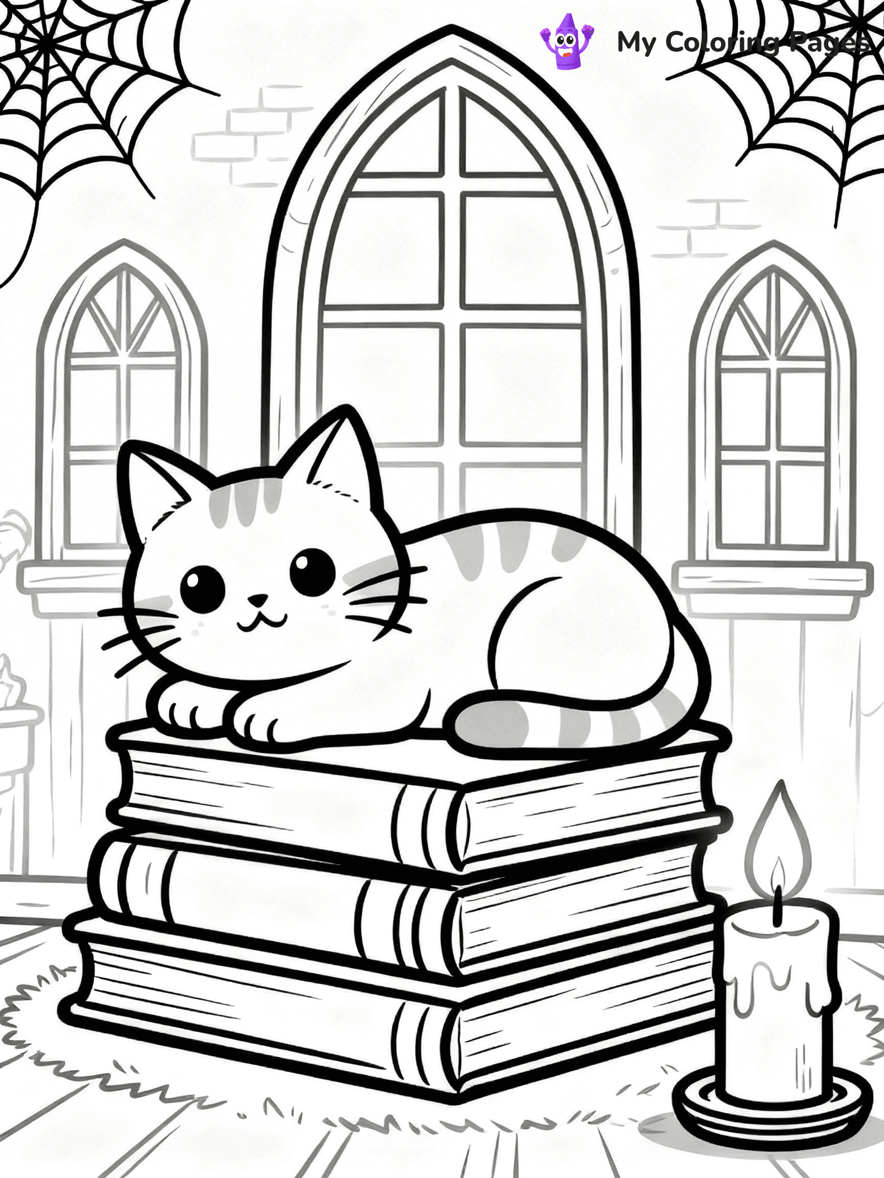 Halloween Coloring Pages Cat - 74