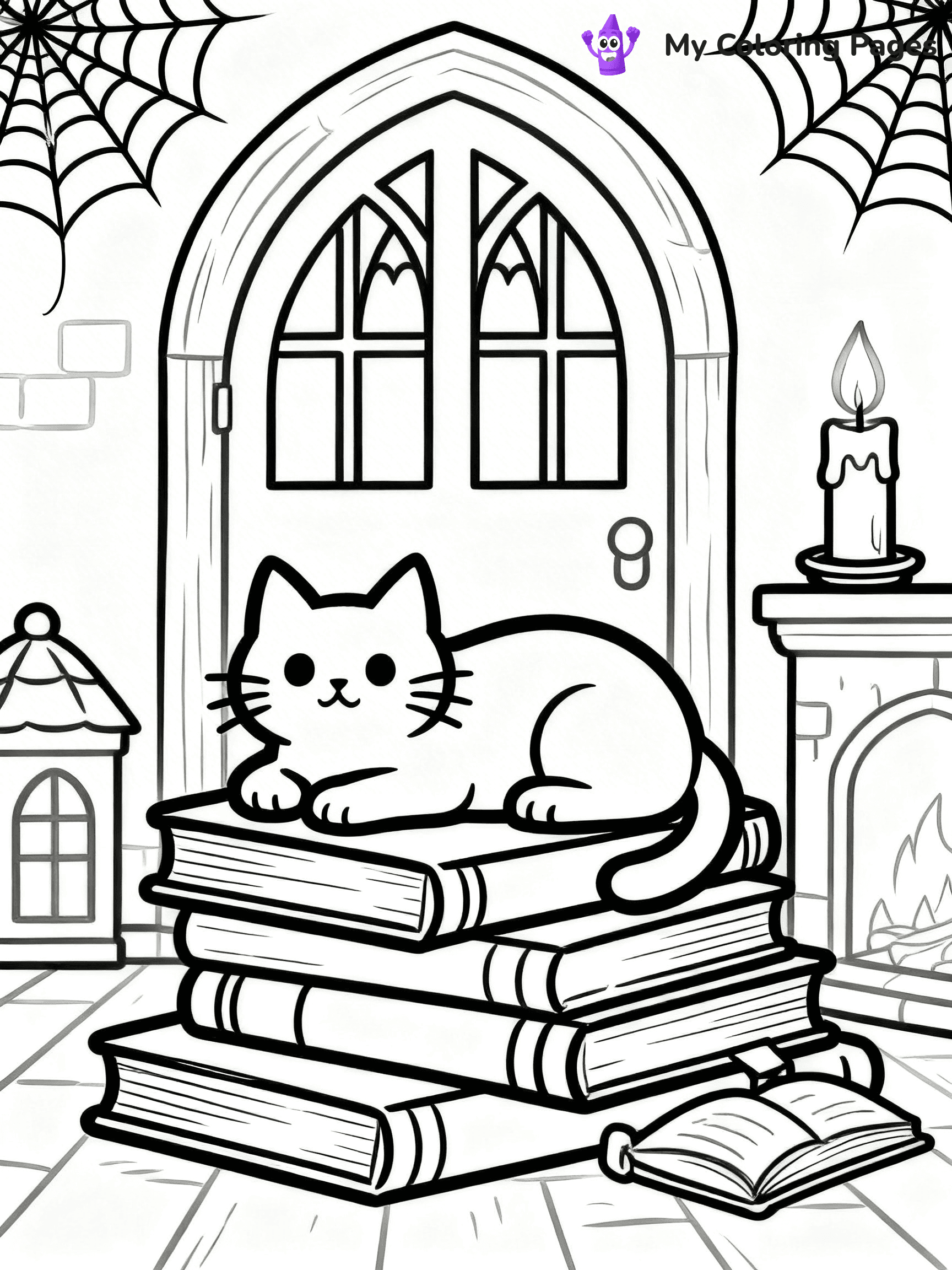 Halloween Coloring Pages Cat - 73