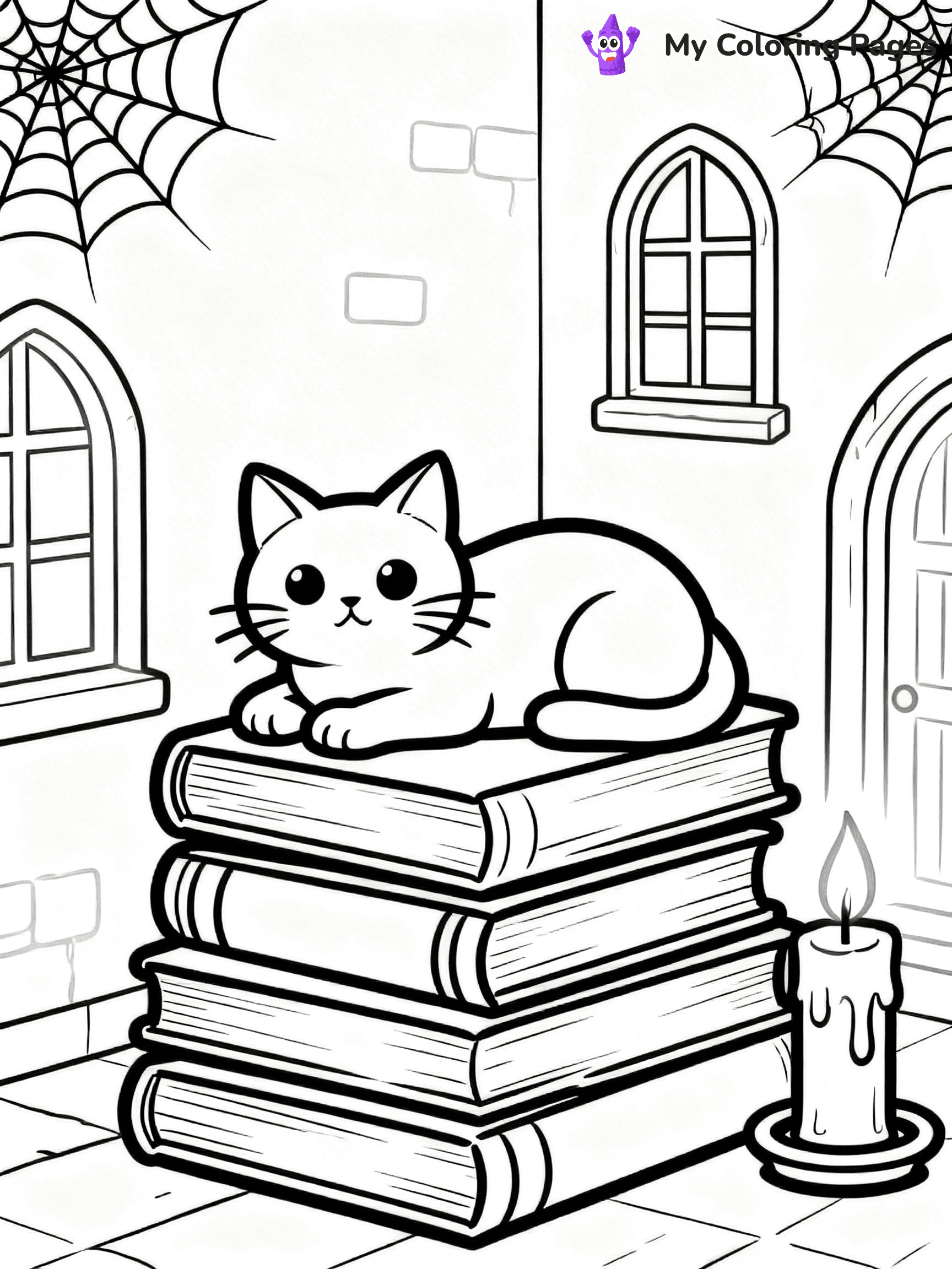 Halloween Coloring Pages Cat - 72