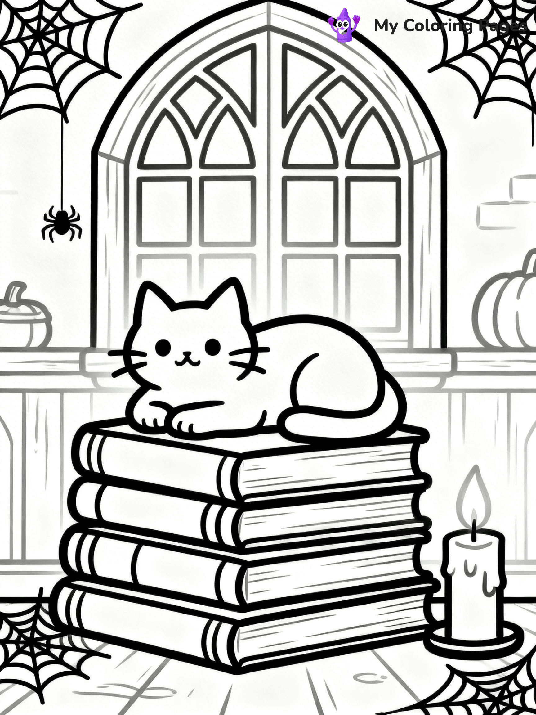 Halloween Coloring Pages Cat - 71