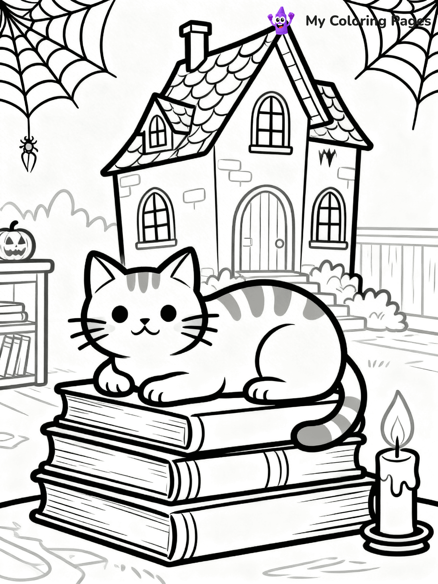 Halloween Coloring Pages Cat - 69