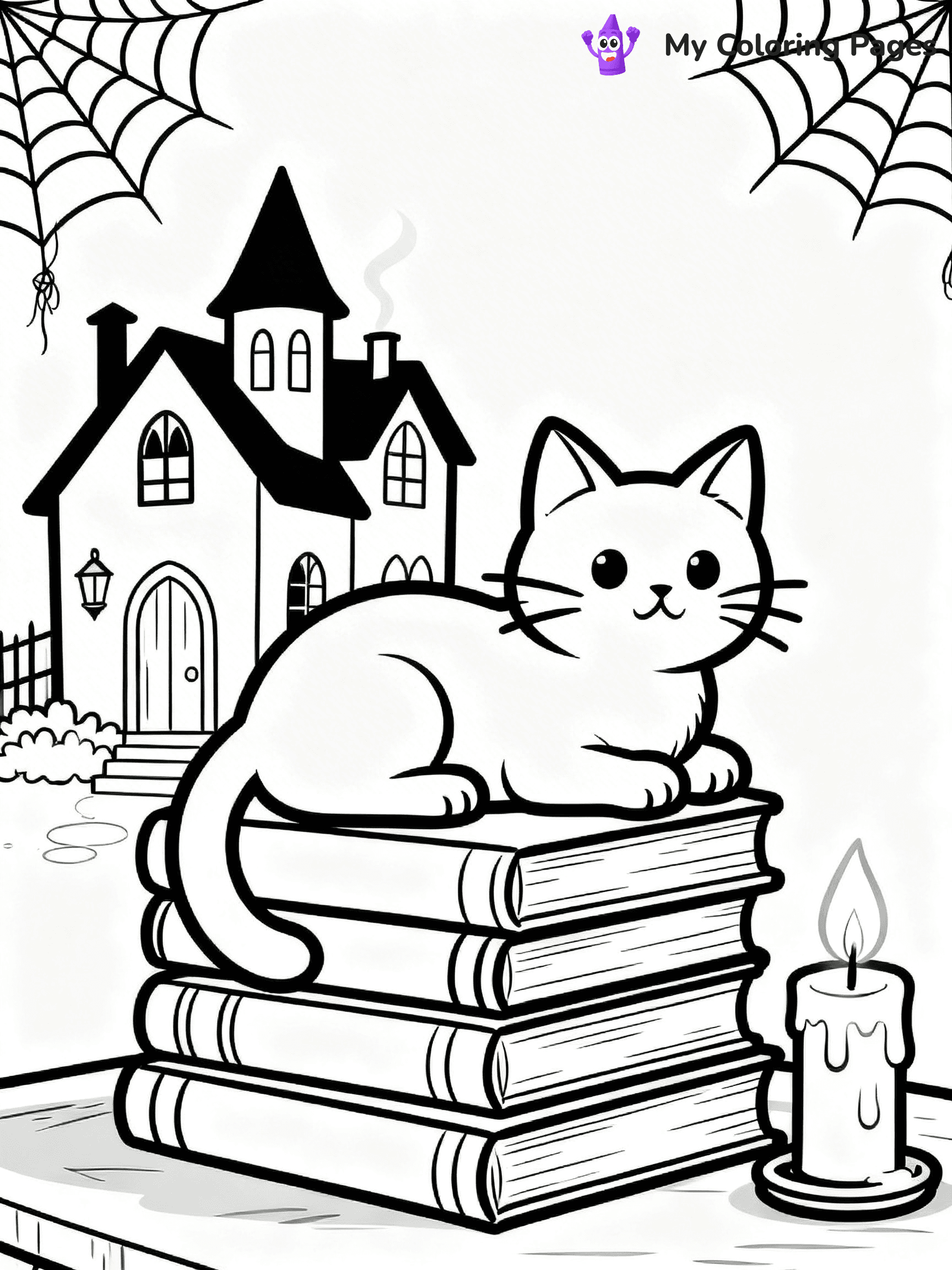 Halloween Coloring Pages Cat - 68