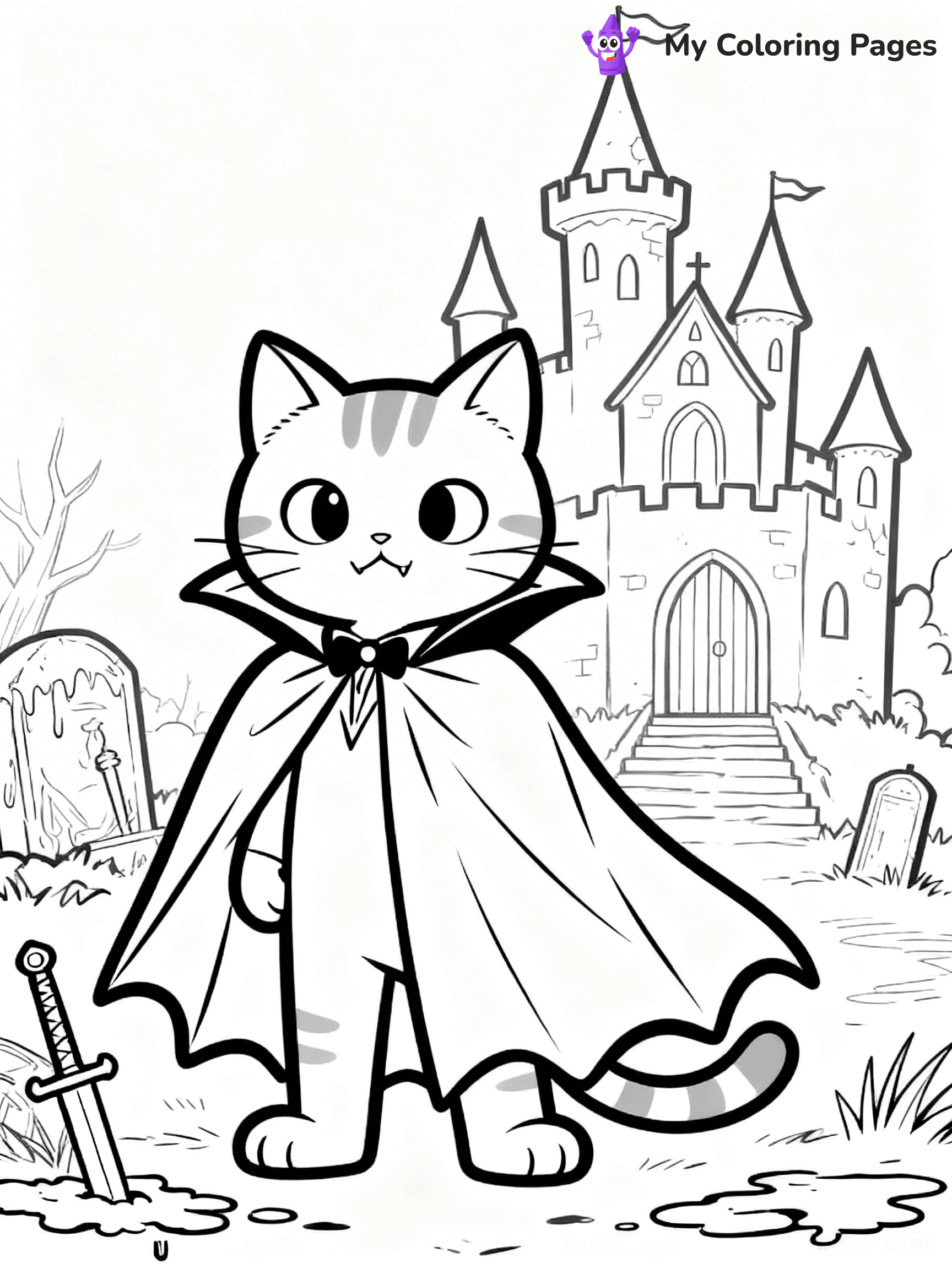 Halloween Coloring Pages Cat - 62