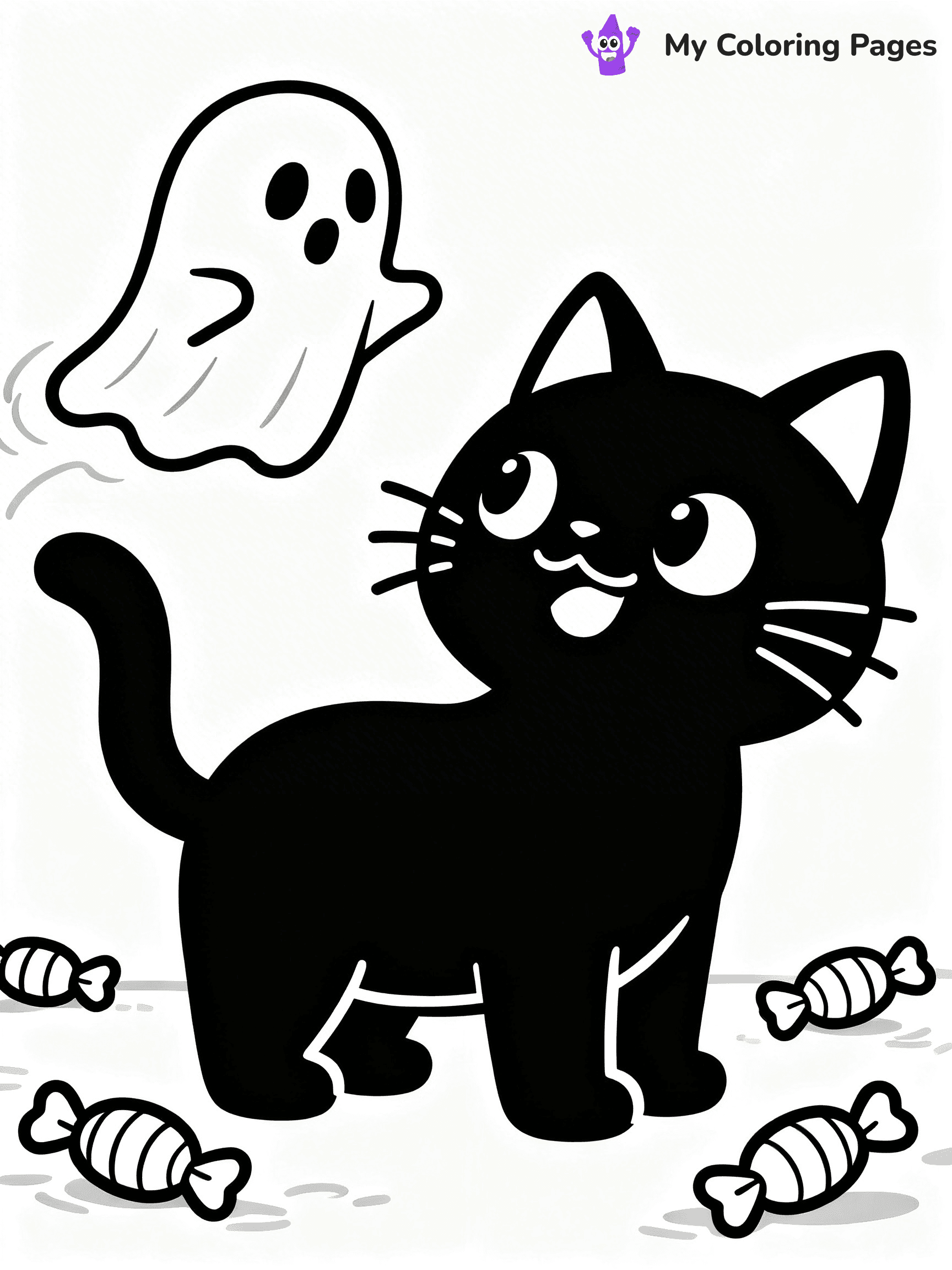 Halloween Coloring Pages Cat - 59