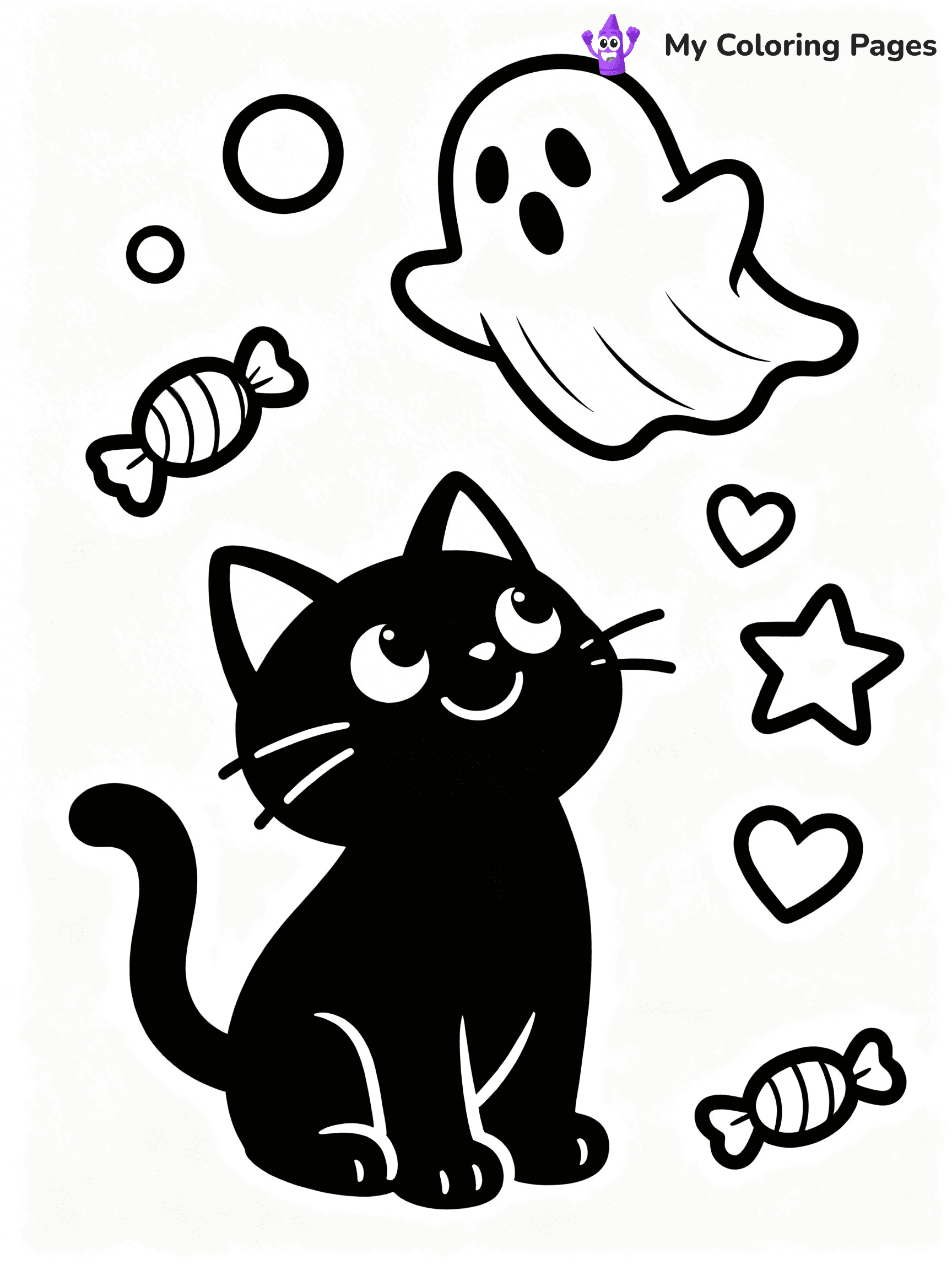 Halloween Coloring Pages Cat - 56