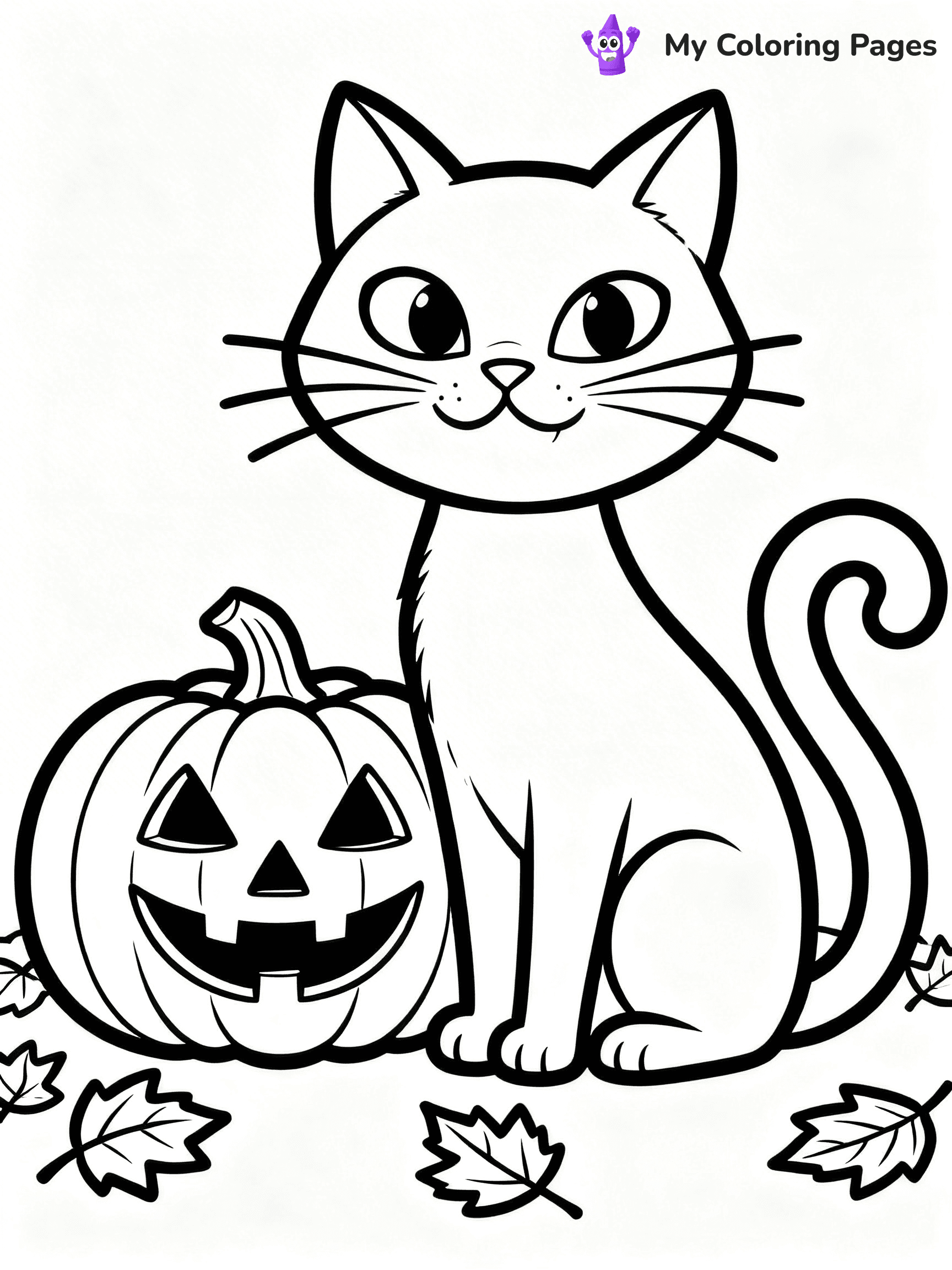 Halloween Coloring Pages Cat - 53